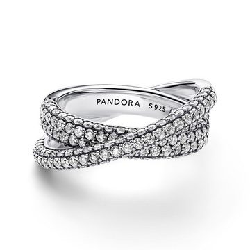 Pandora Fingerring PANDORA Moments Damenring Timeless Pavé aus Sterlingsilber