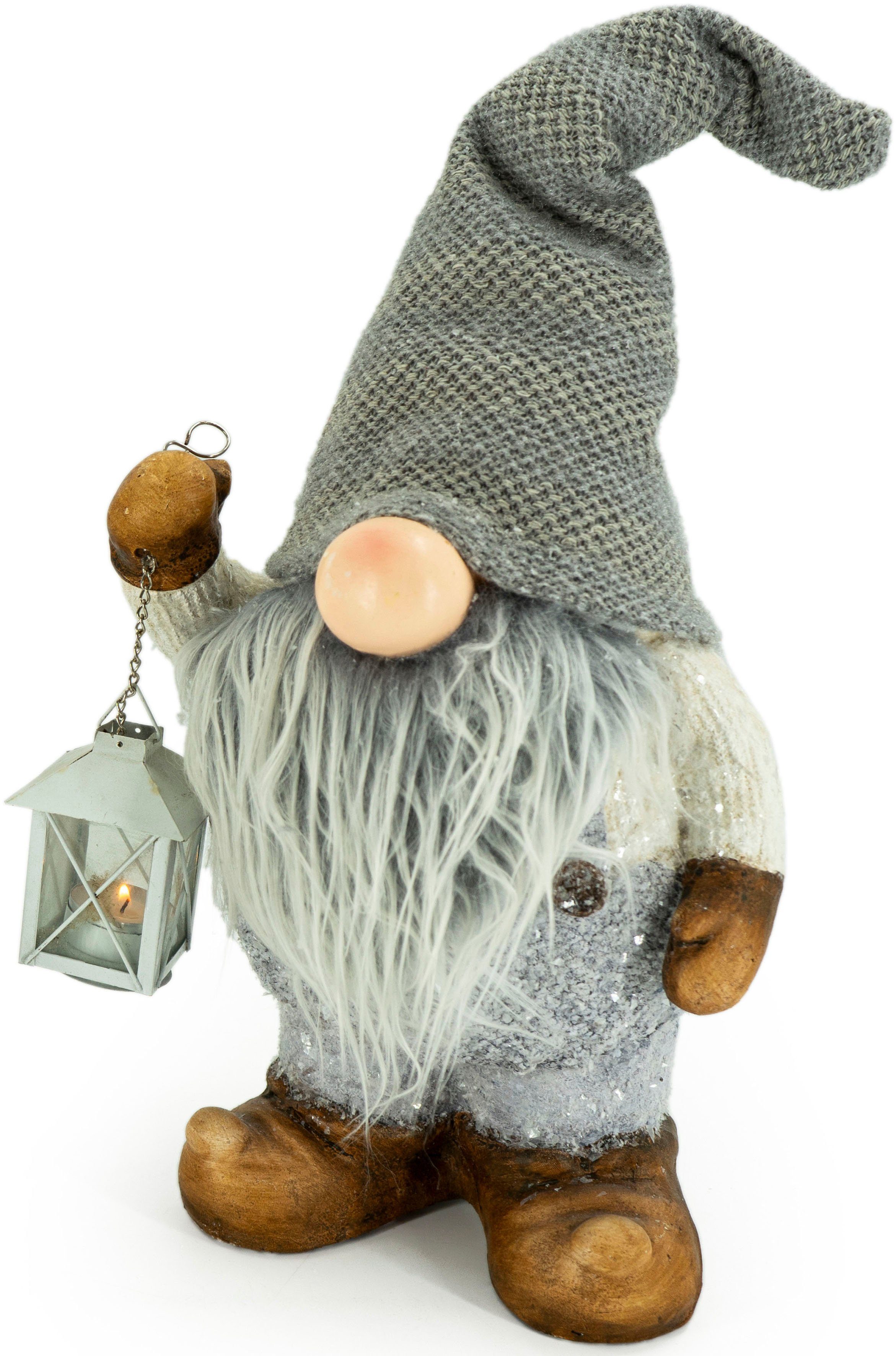NOOR LIVING Weihnachtsfigur Wichtel mit Laterne, Gnom aus Magnesia (1 St), günstig online kaufen