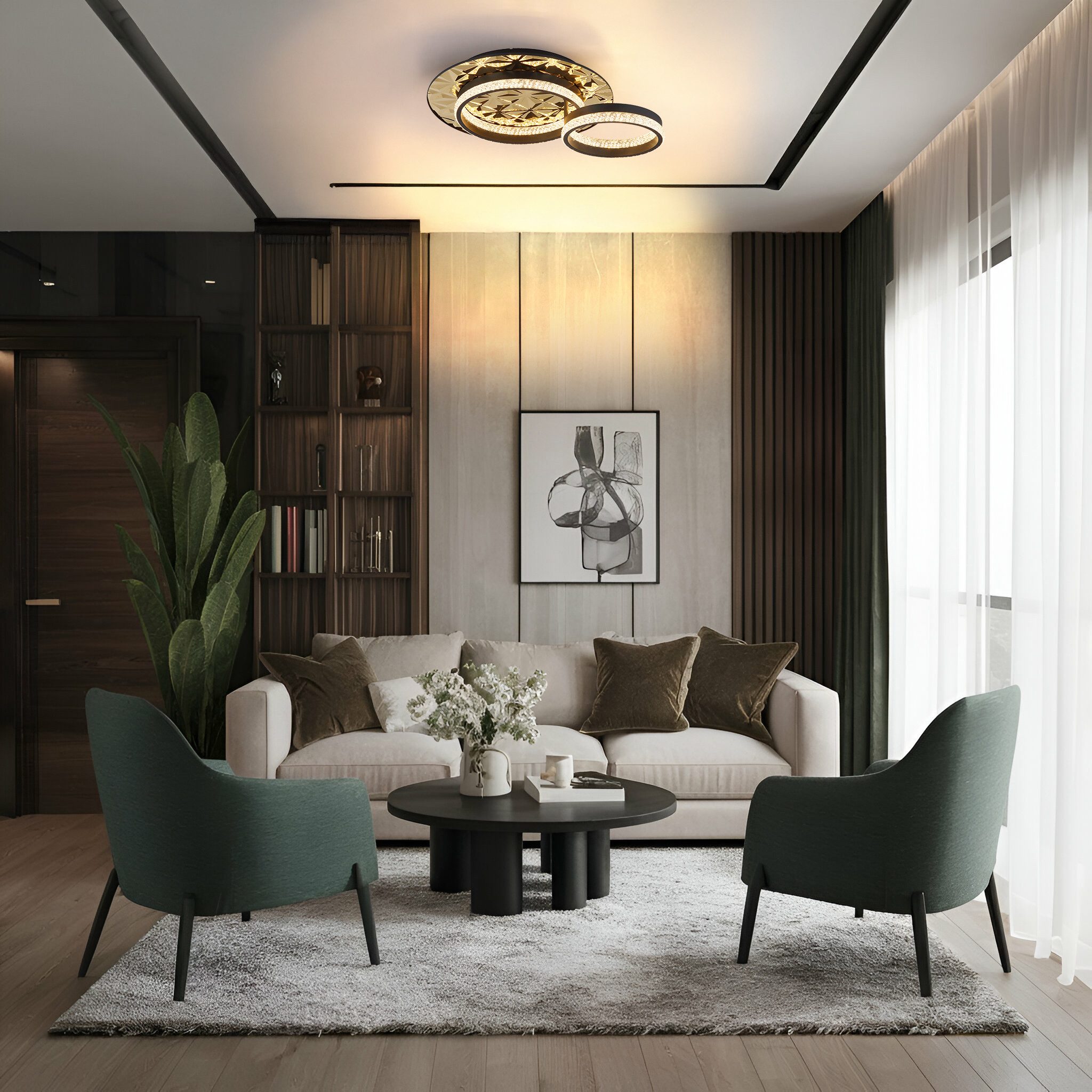 GLOBO LIGHTING Deckenleuchte DELLA II, LED fest integriert, Warmweiß, LED Deckenleuchte für Wohn- & Esszimmer modern