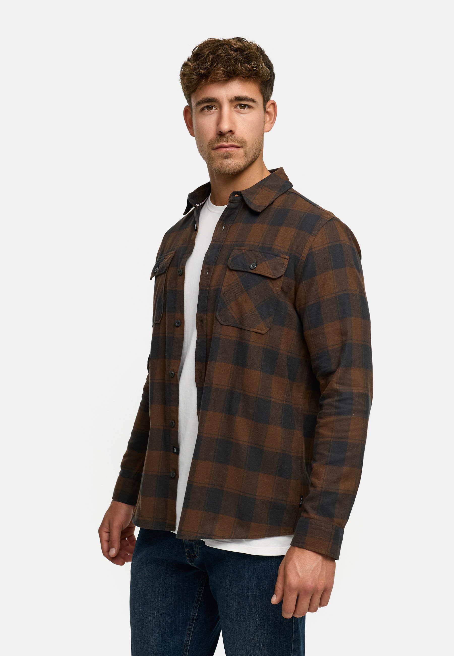 Indicode Langarmhemd Herren INBakula Langarmhemd im Karo-Design Lässiges La günstig online kaufen