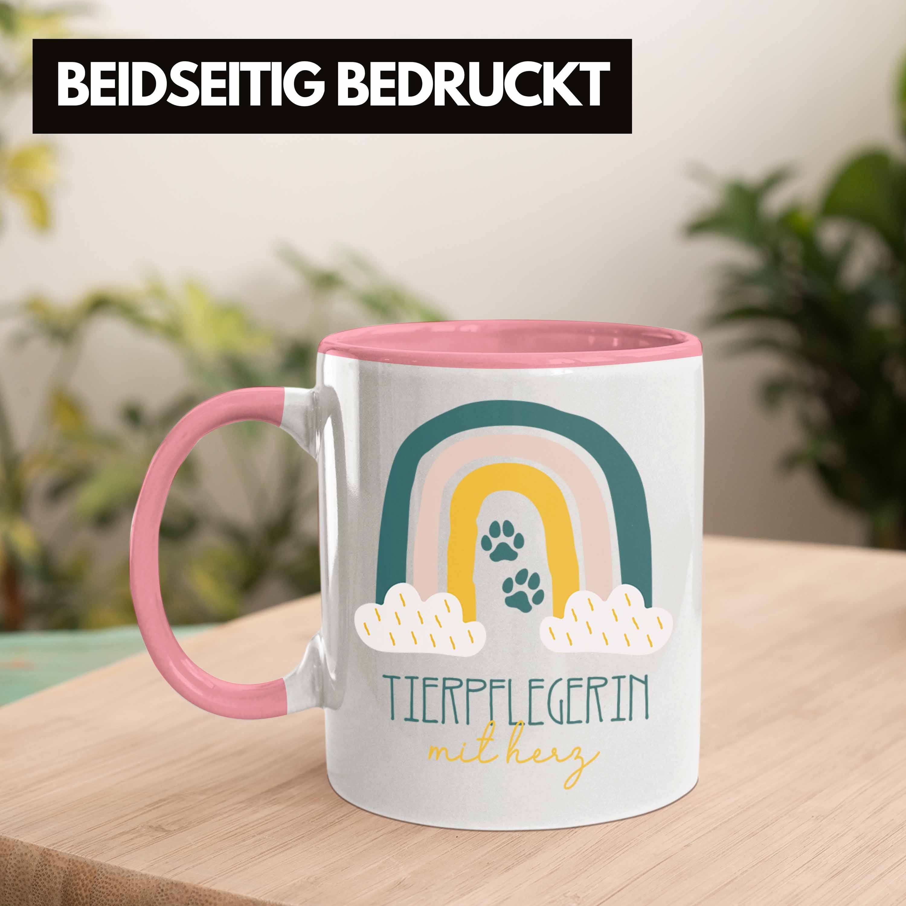 Tier Geschenkidee Rosa Tasse Geschenk Tierpflegerin Trendation Danke Kaffeetassse für Tasse