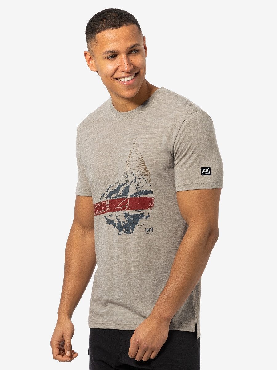 SUPER.NATURAL Print-Shirt für Herren, Merino ENERGY günstig online kaufen