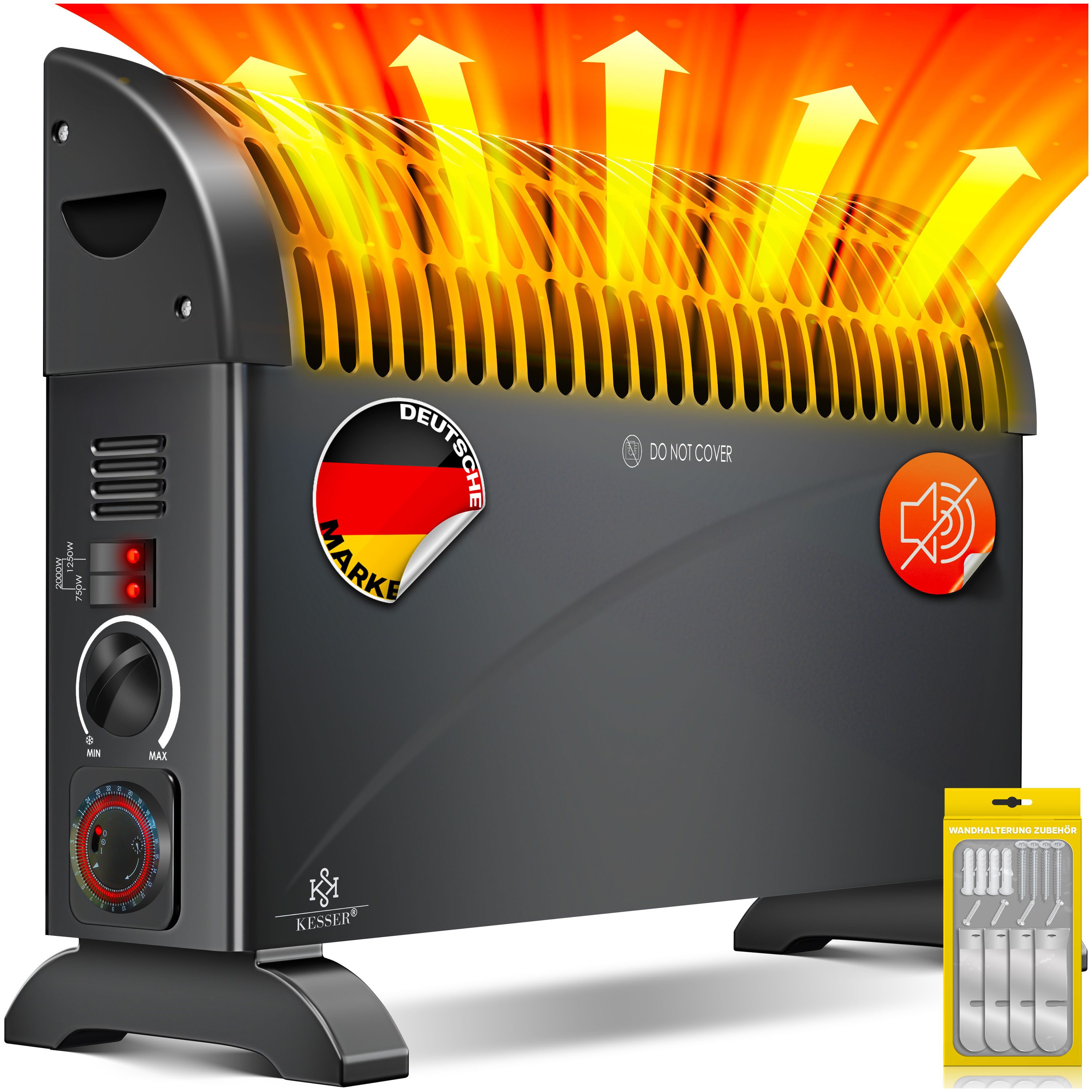 KESSER Konvektor, 2000 W, Konvektor 2000 Watt Heizgerät 24h Timer stufenlos günstig online kaufen