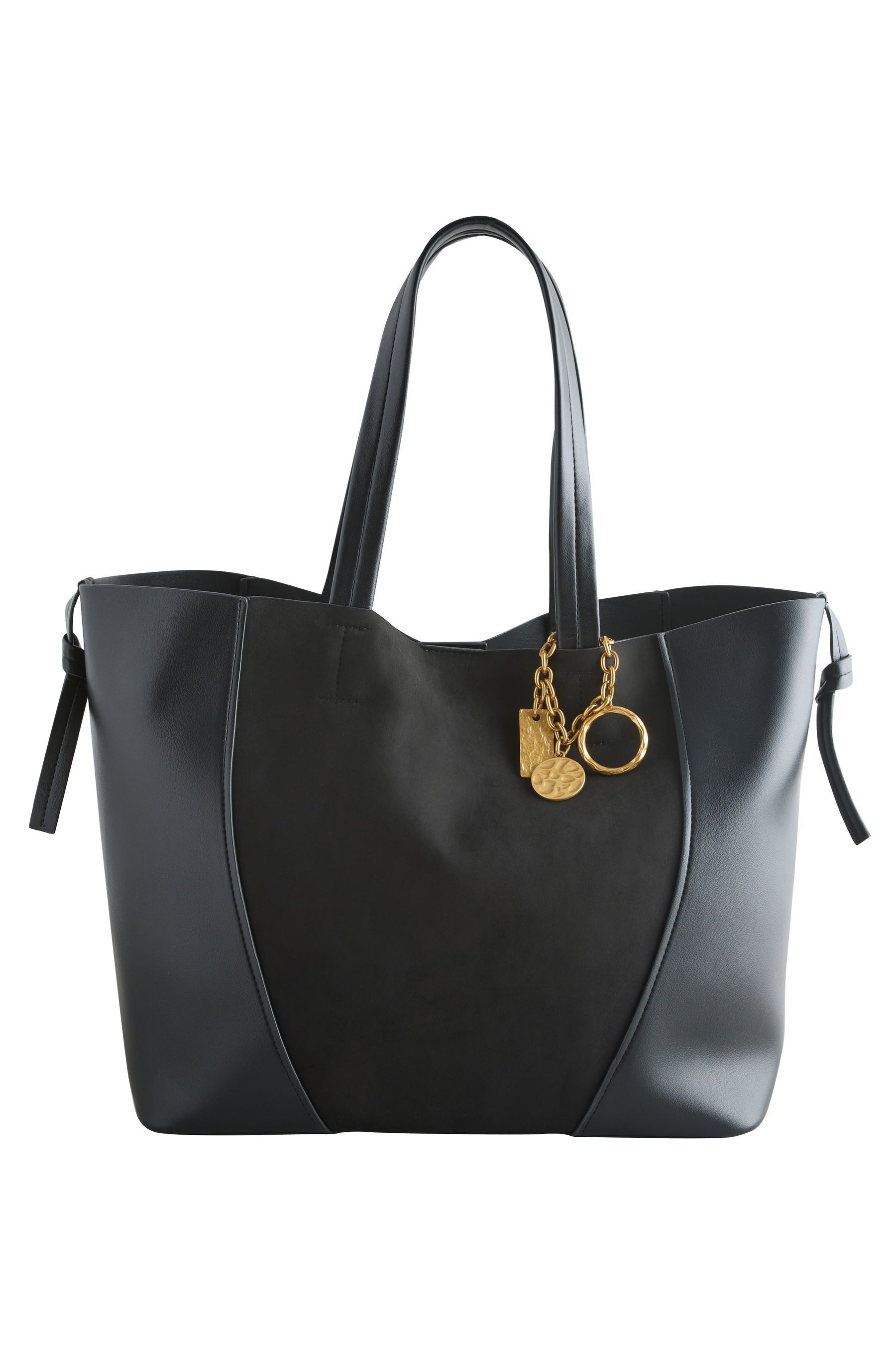 Next Schultertasche Schultertasche aus Velourskunstfell mit Anhängern (1-tlg)