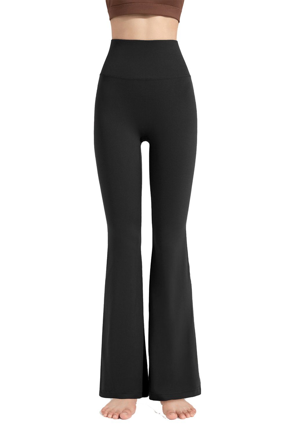 Orient Phoenix Yogatights Damen-Yogahose mit hoher Taille, hüfthebend Lange  Slim Fit Flared Athletic Fitness Hosen