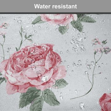 Abakuhaus Stuhlkissen Dekoratives wasserfestes Kissen mit Riemen für Küchensitze, Rose Rosa Blüten-Englisch Flora