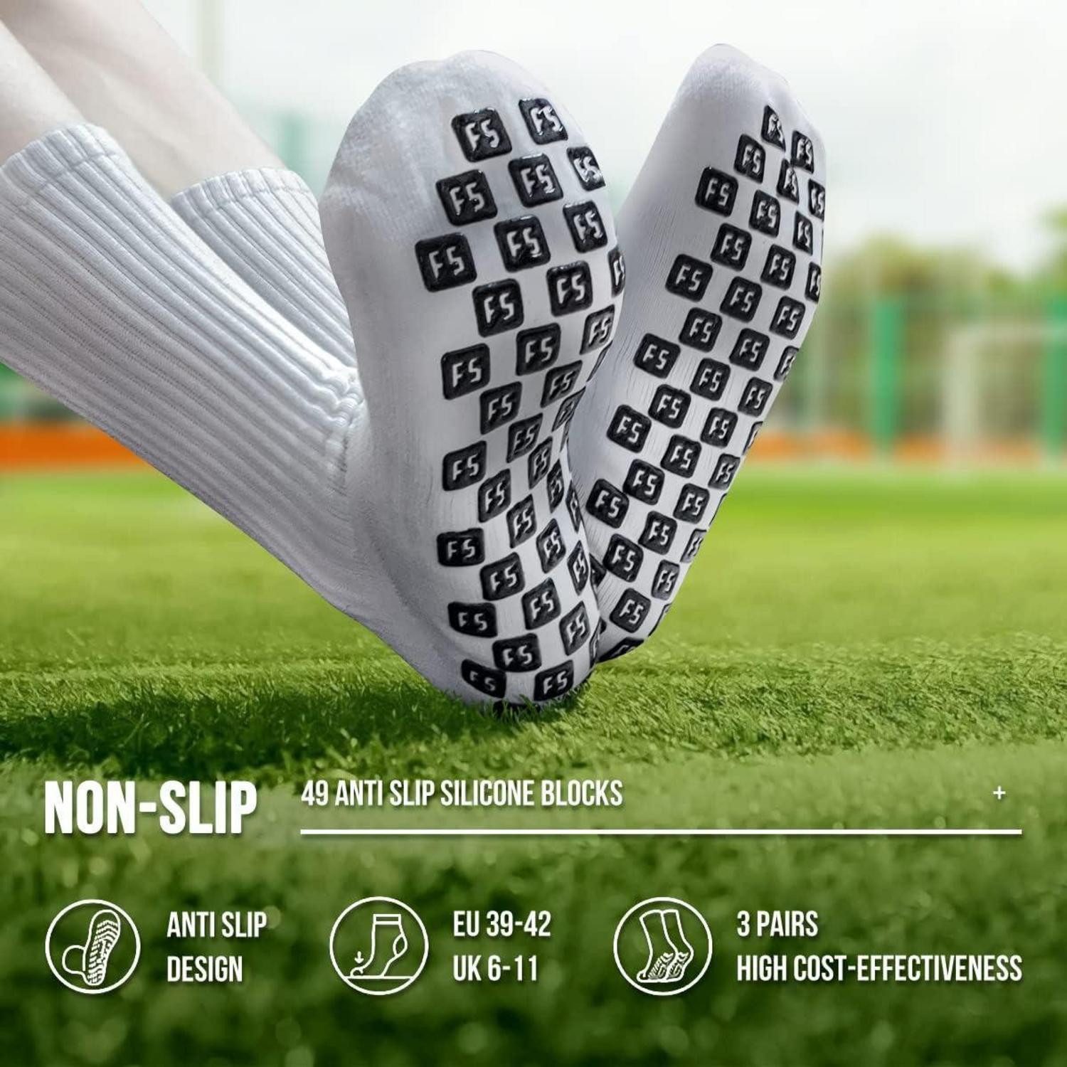 LuxusKollektion Fußballstutzen Fußball socken mit Grip 39-46 schwarz