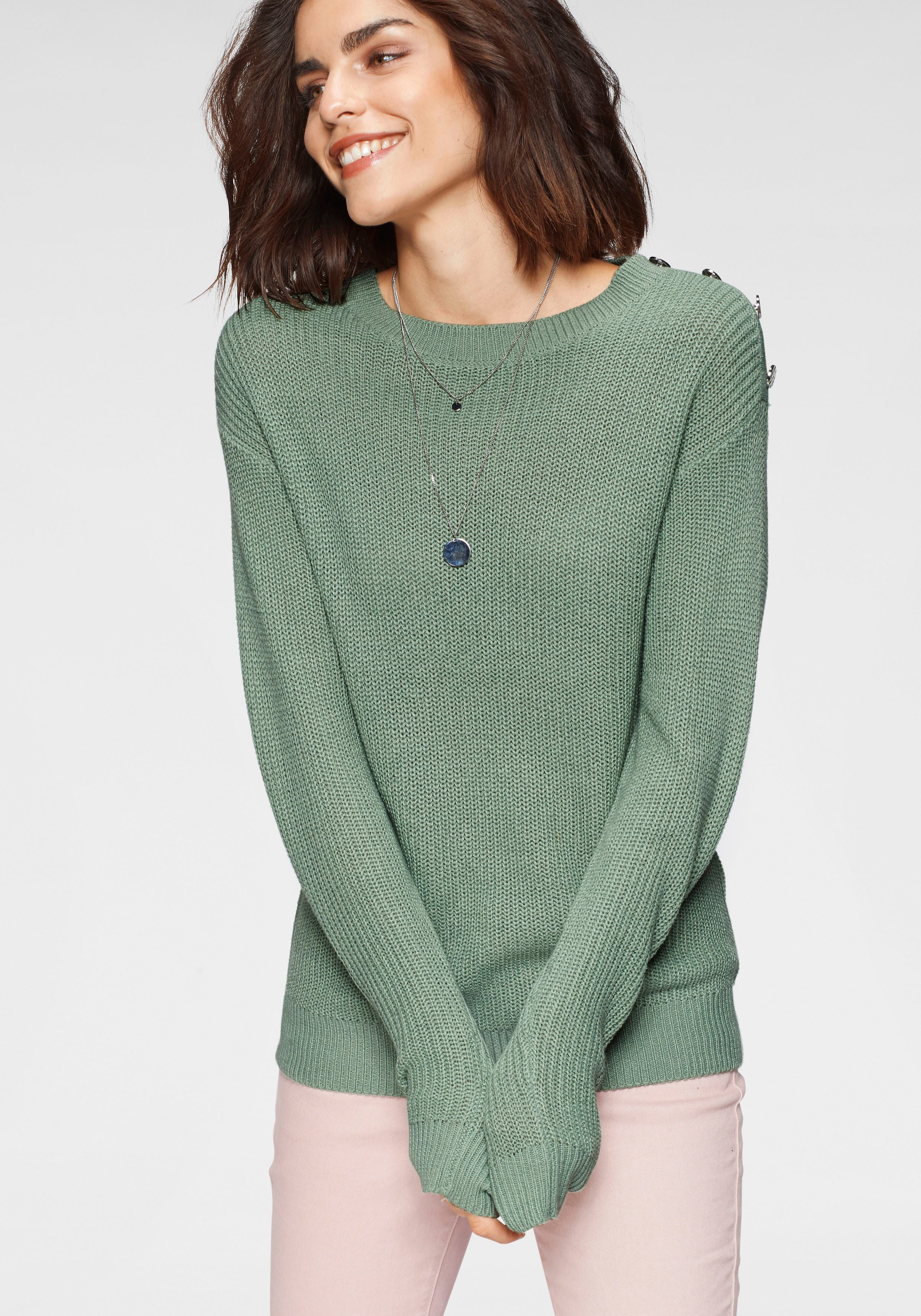 TAMARIS Strickpullover mit Knopfdetail mehr