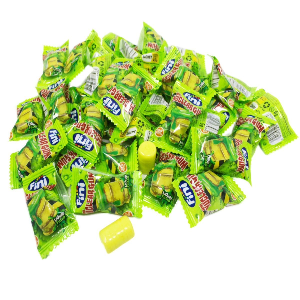 Fini Süßigkeit, Fini Kaugummi Mini Nuclear Gum mit flüssigem Kern 200 Stück Display