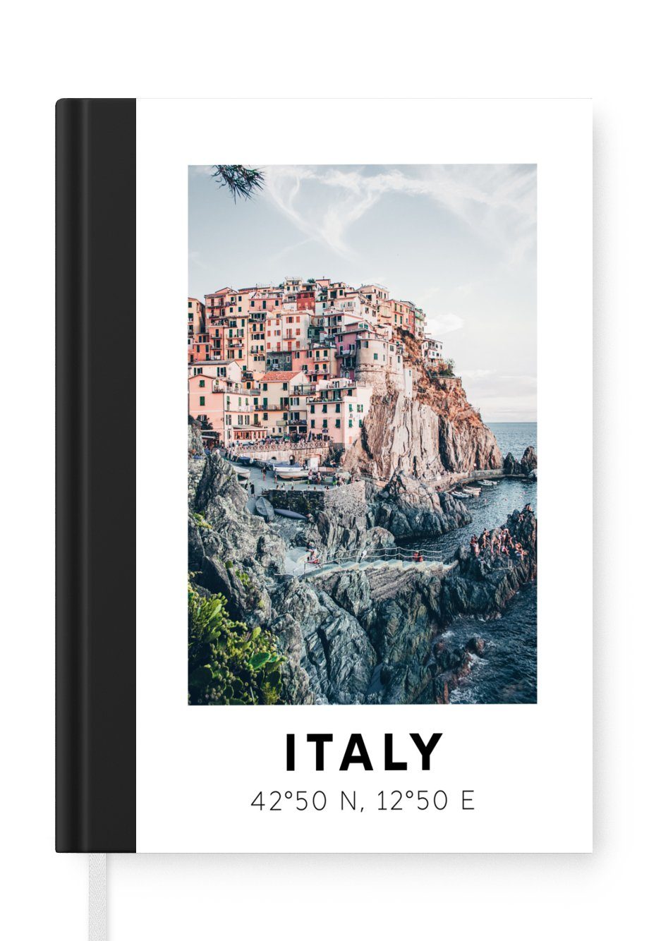 Notizheft, A5, Merkzettel, - Amalfi MuchoWow Cinque 98 Terre Italien - Haushaltsbuch Seiten, Notizbuch Sommer, Tagebuch, Journal, -