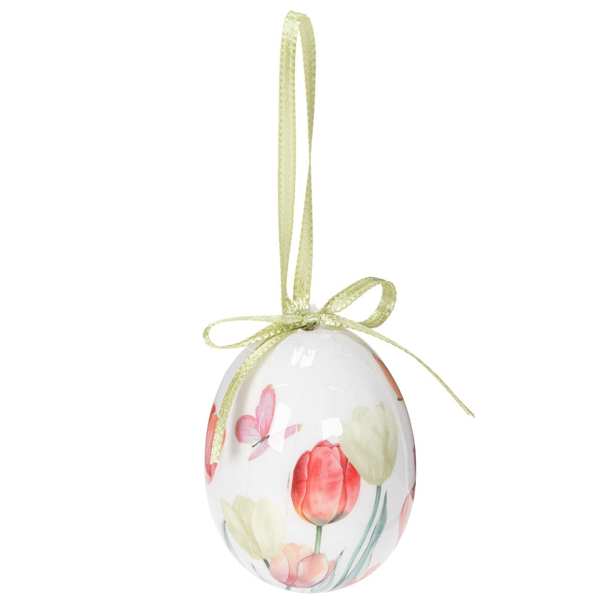 Viana Osterei Osterei Frühlingsdeko mit Tulpenmotiv und Aufhängung, 12 Stück