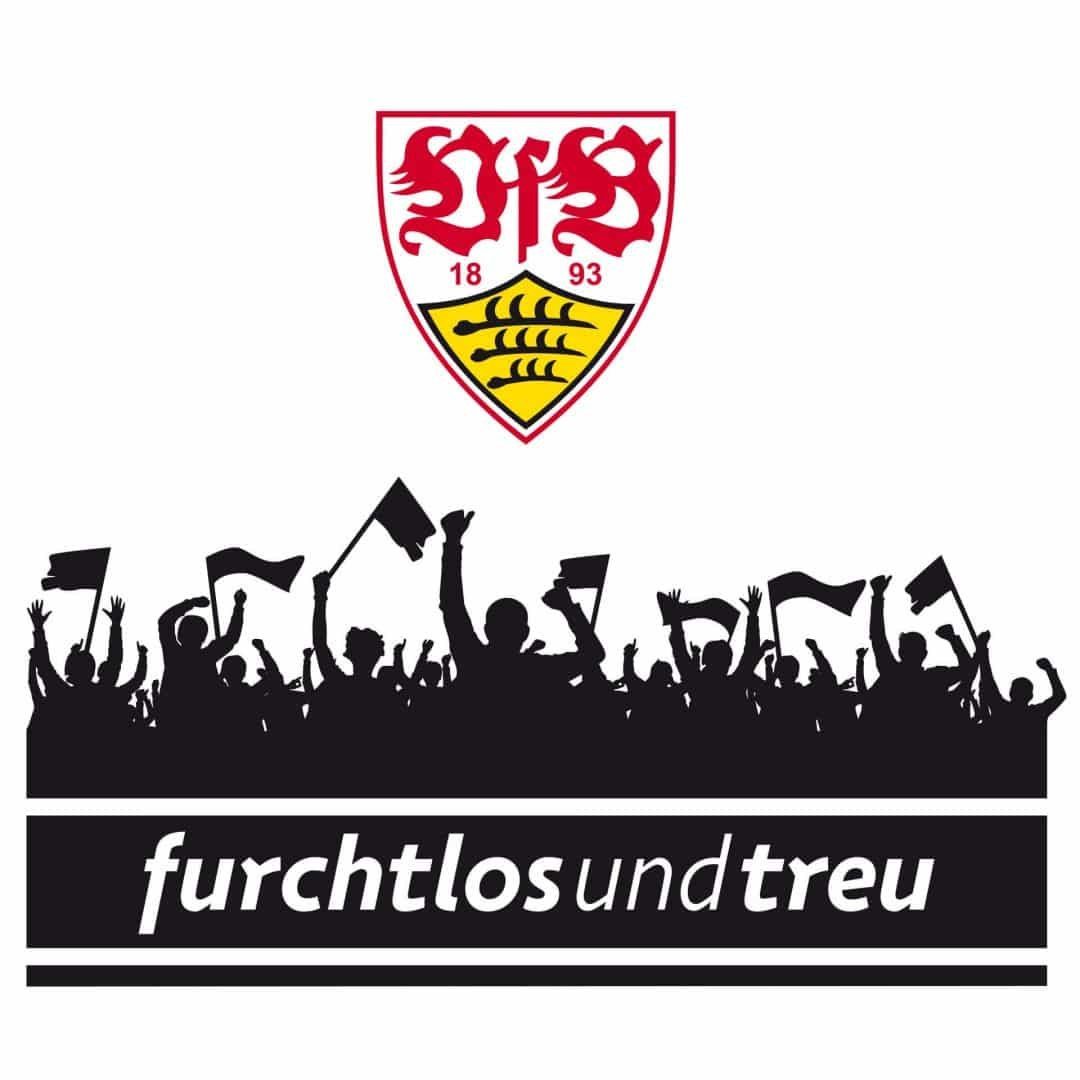 VfB Stuttgart Wandtattoo Fußball VfB Stuttgart Furchtlos und Treu Schriftzu günstig online kaufen
