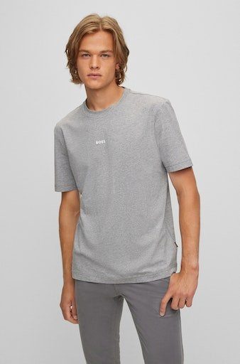mit Light/Pastel Rundhalsausschnitt ORANGE 051 BOSS TChup Grey T-Shirt
