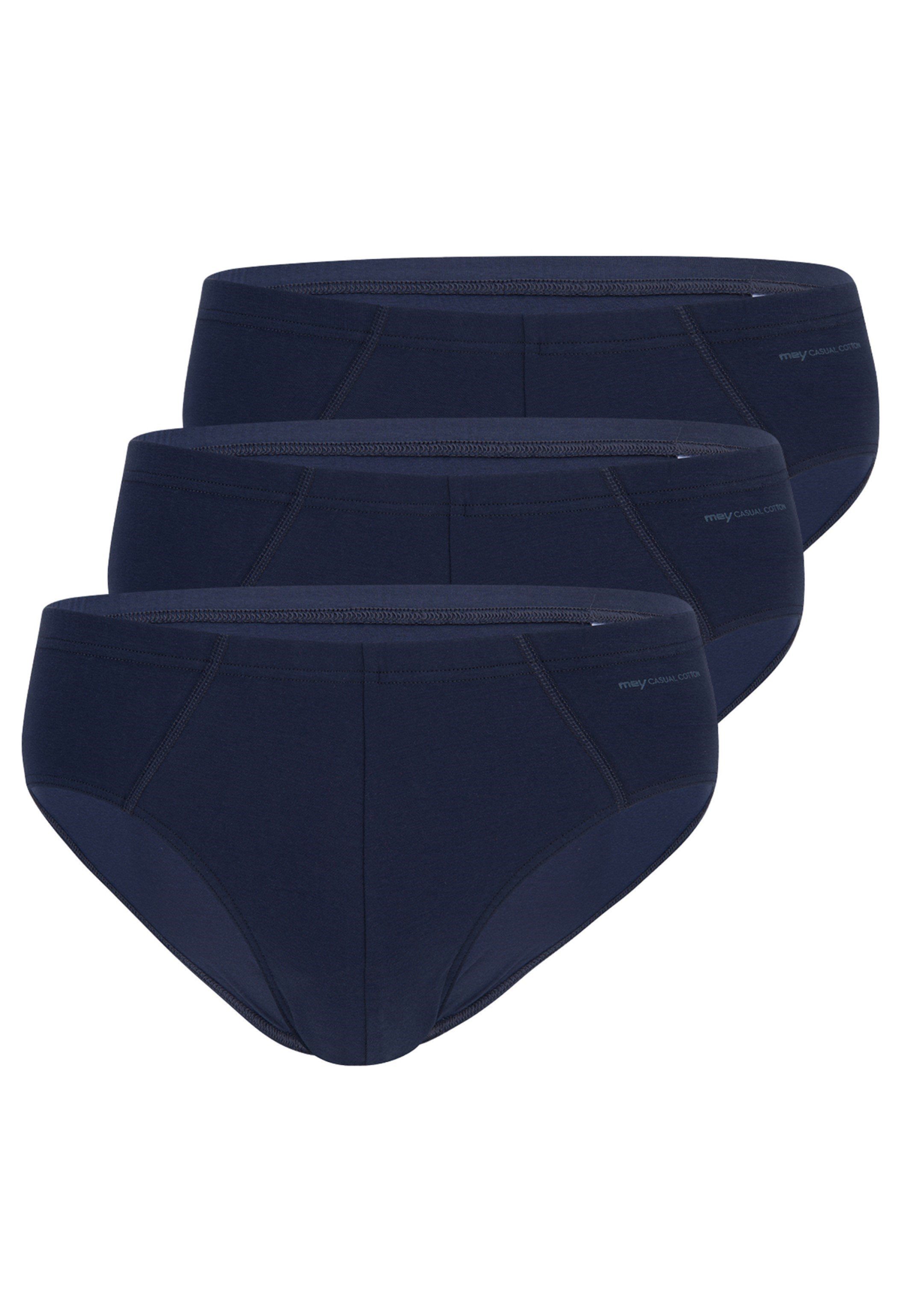 Cotton Baumwolle Slip Unterhose / 3-St) Pack Casual Ohne - Blue - Slip (Spar-Set, 3er Eingriff Mey - Yacht Ummantelter Elastikbund