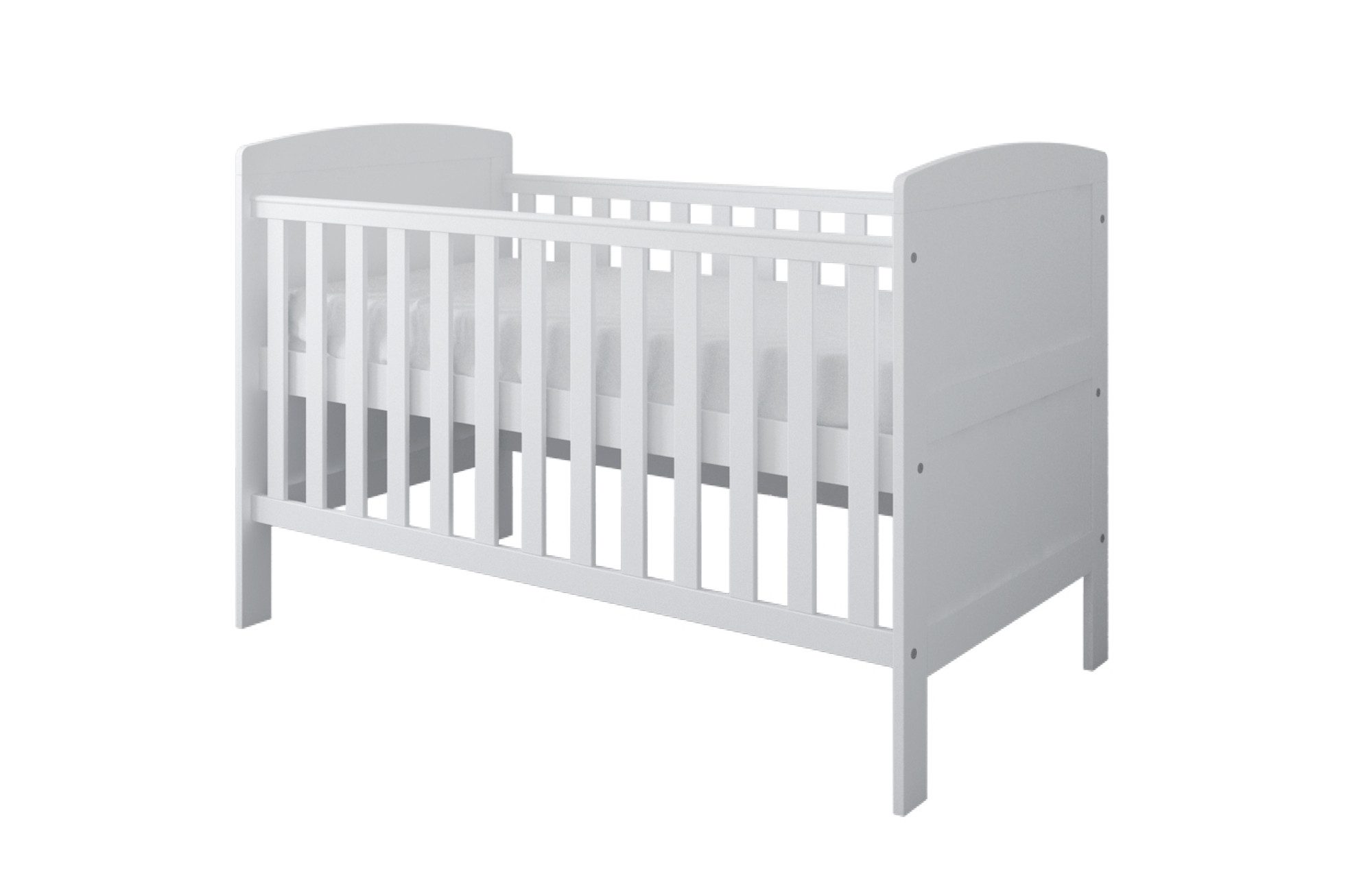Kids Collective Babybett Kinderbett 70x140 cm mit Matratze umbaubares Gitterbett, höhenverstellbar, baby bed weiss Made in Europe 140x70