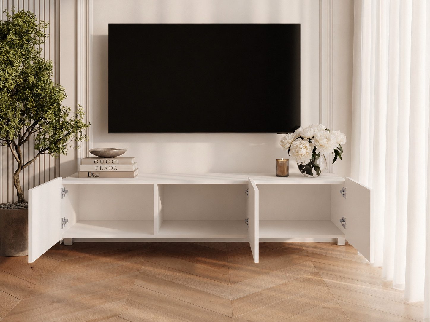 GrainGold TV-Schrank Kioto (Set, TV-Schrank) Soft-Closing-System, Breite 150 cm, für das Wohnzimmer – Bild 3 von 5