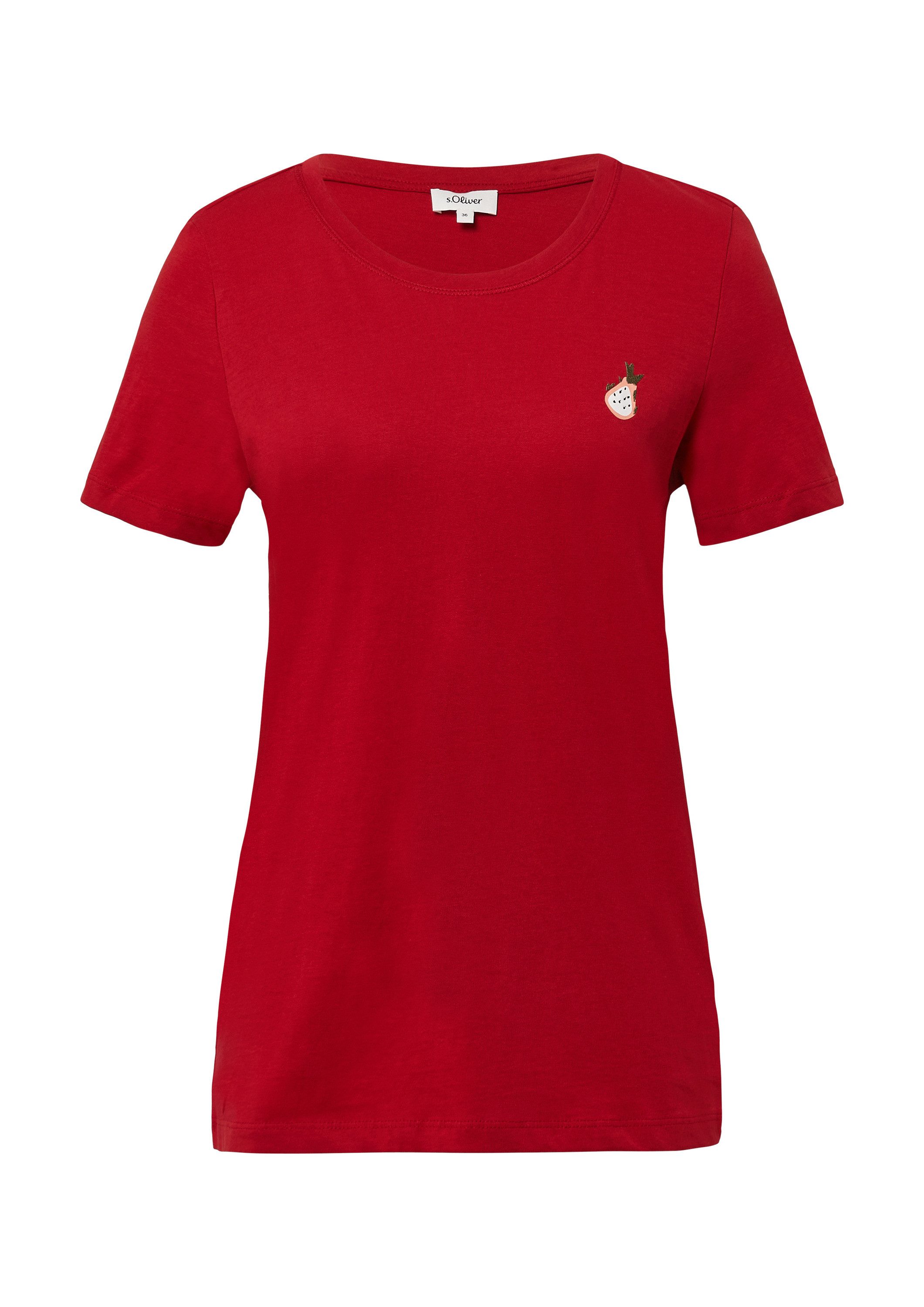 s.Oliver Kurzarmshirt T-Shirt Jersey-T-Shirt mit Stickerei günstig online kaufen