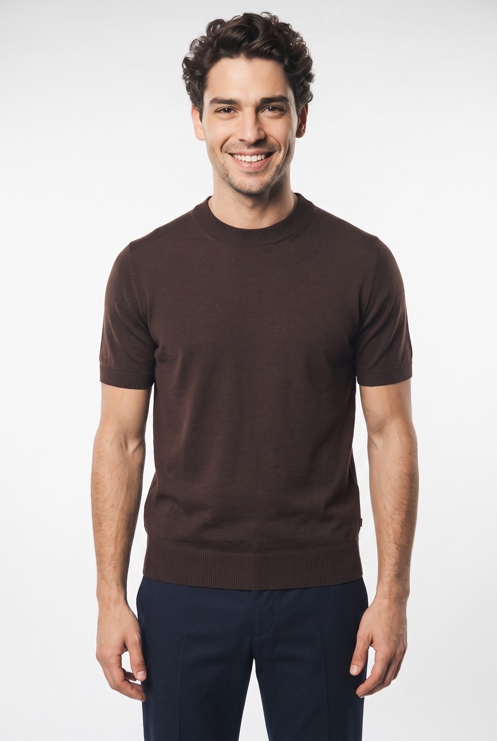 BOSS Kurzarmpullover Umauro aus Merinowolle, regular fit