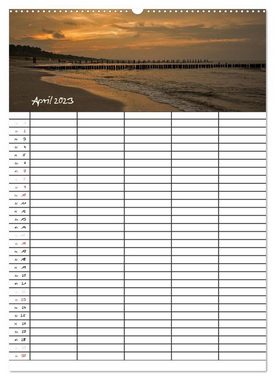 CALVENDO Wandkalender Urlaubsparadies Fischland Darß - Familienplaner (Premium, hochwertiger DIN A2 Wandkalender 2023, Kunstdruck in Hochglanz)