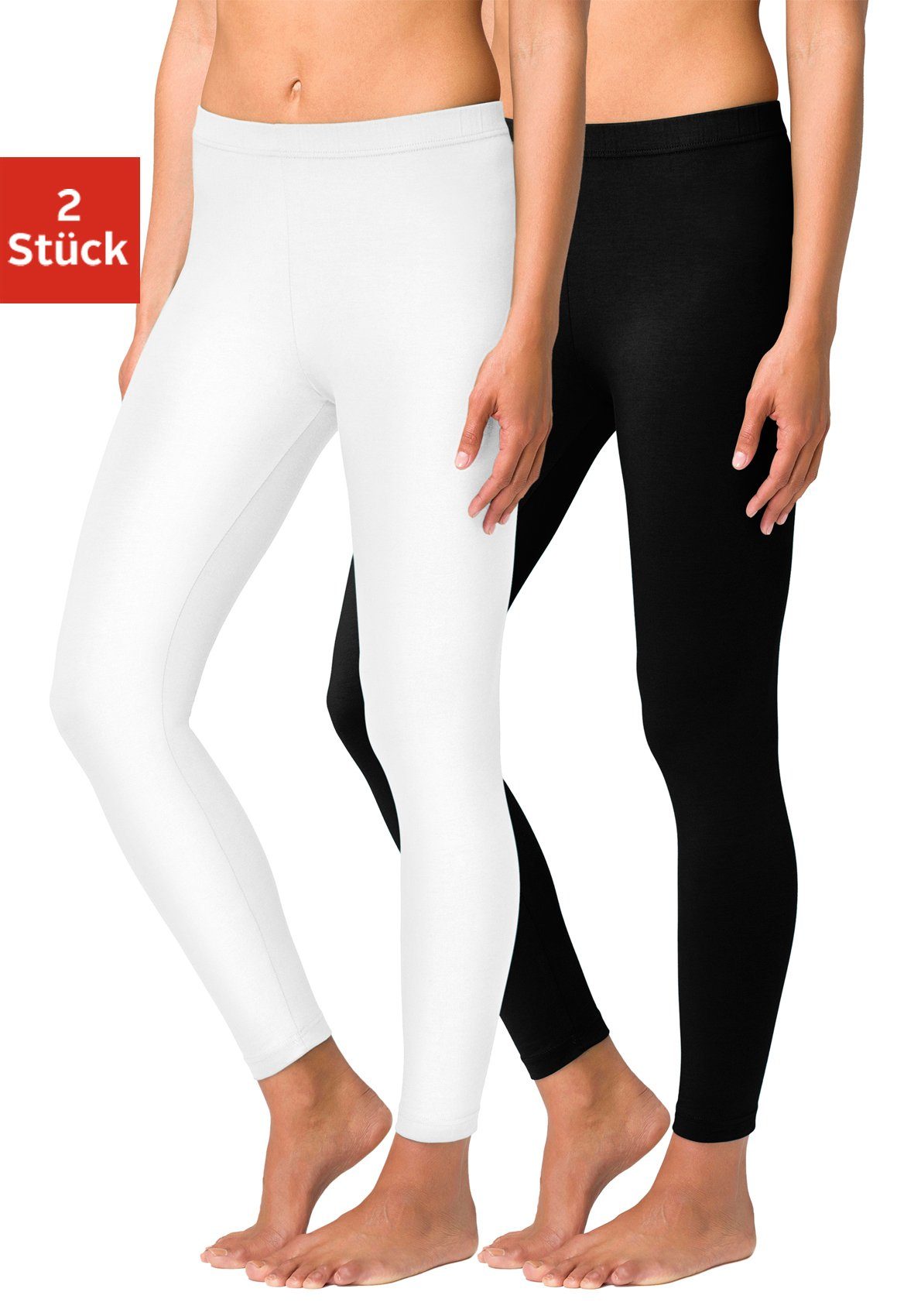 Vivance Active by Lascana Leggings (2er-Pack) mit Gummibund, Loungewear