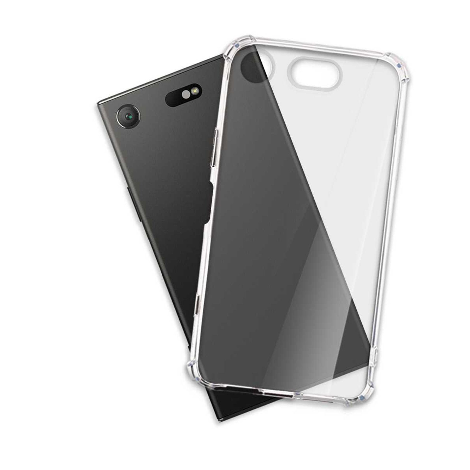 mtb more energy Smartphone-Hülle Clear Armor Case für Sony Xperia XZ1 Compact, Transparente TPU Schutzhülle Case Backcover mit Anti-Shock Verstärkung