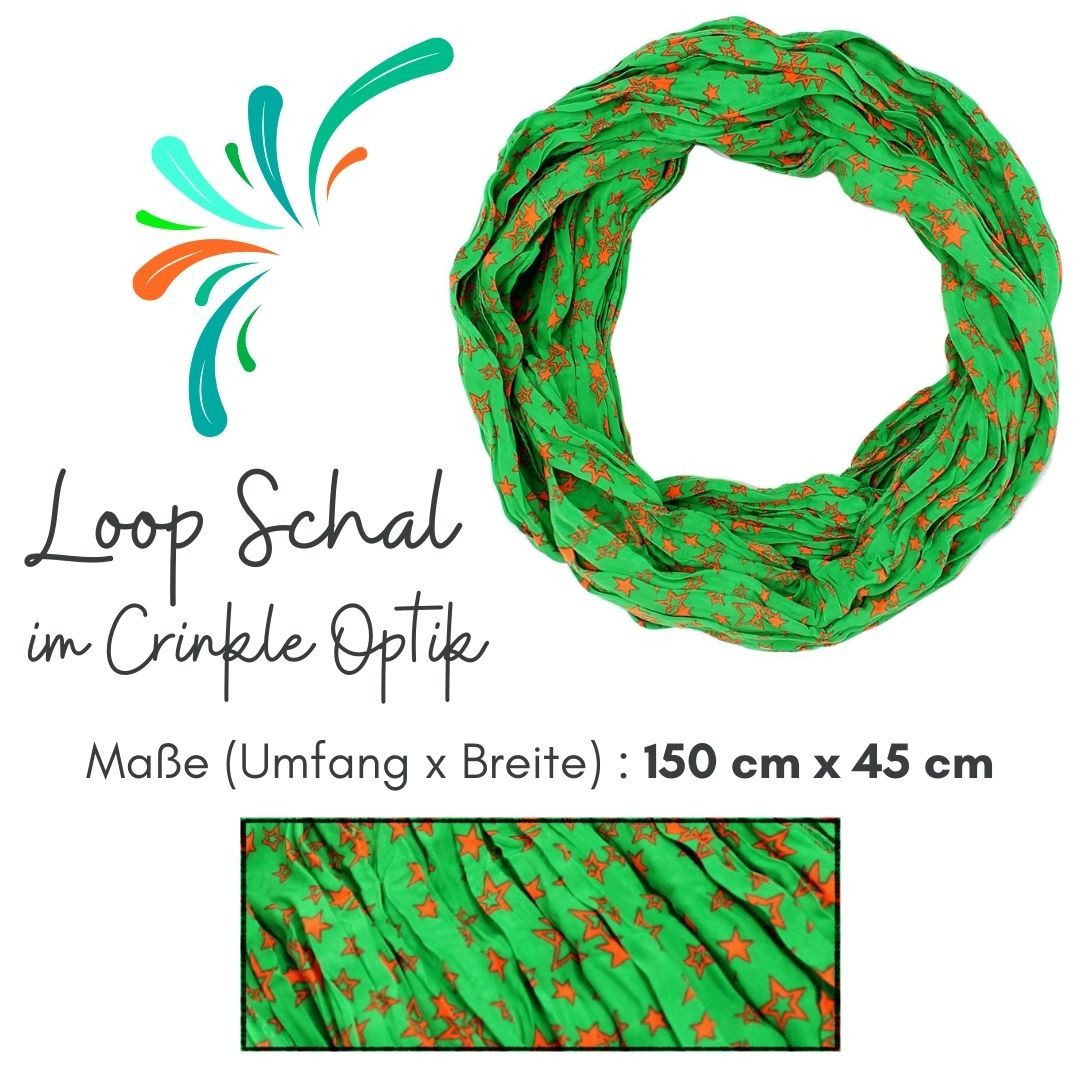 dy_mode Loop Schmaler Loop Schal Frühling Rundschal Schlauchschal in Bunte Farben, in Crinkle-Optik