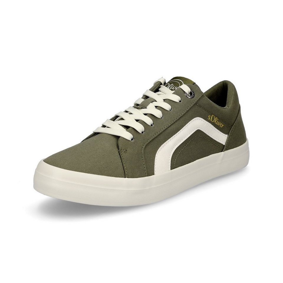 s.Oliver s.Oliver Herren Sneaker khaki grün Sneaker, Freizeitschuh für jung  und alt, casual Style, Soft Foam Fußbett