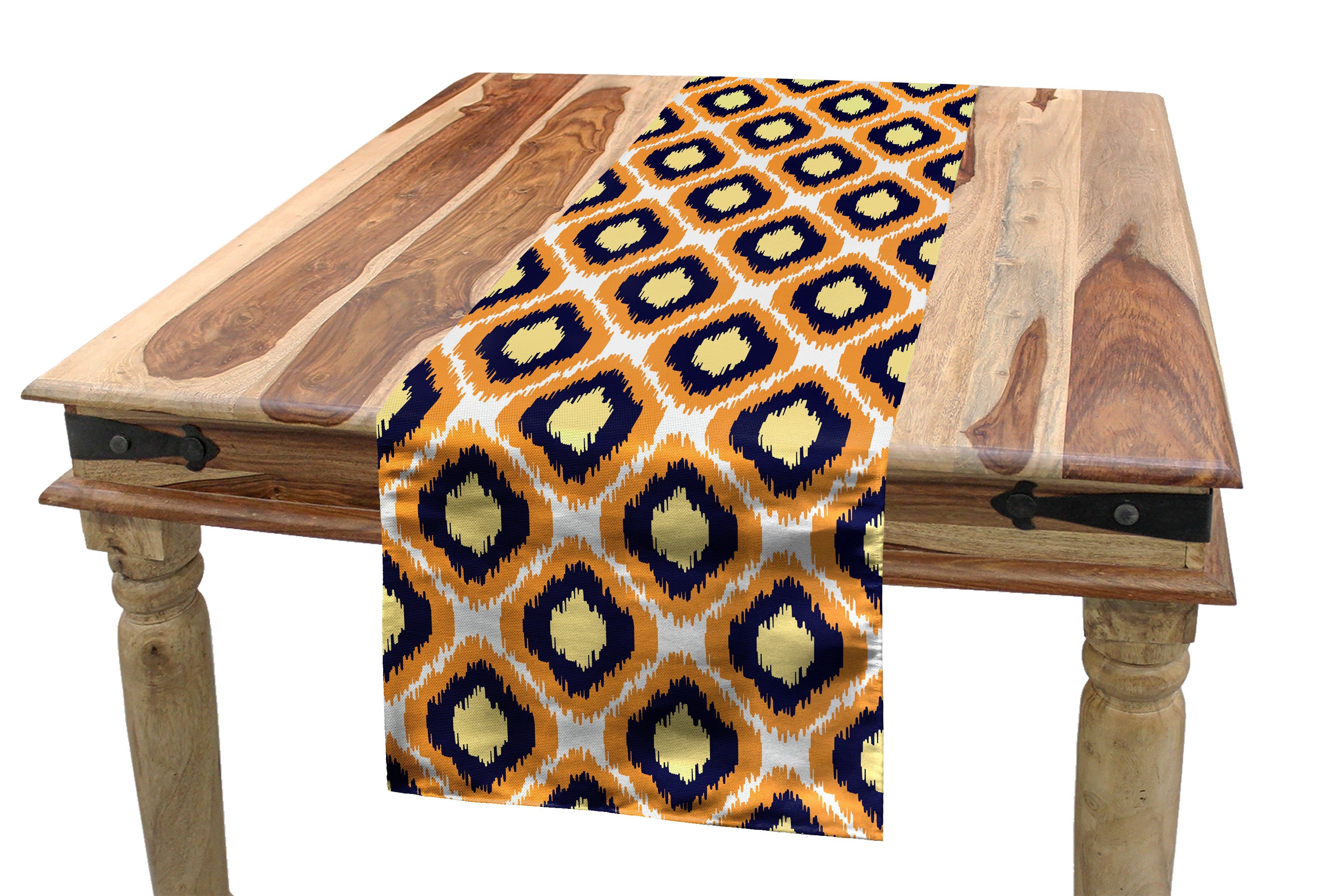 Küche Esszimmer Tischläufer Tischläufer, Dekorativer Vivid Indonesian Ikat Abakuhaus Geometrische Rechteckiger