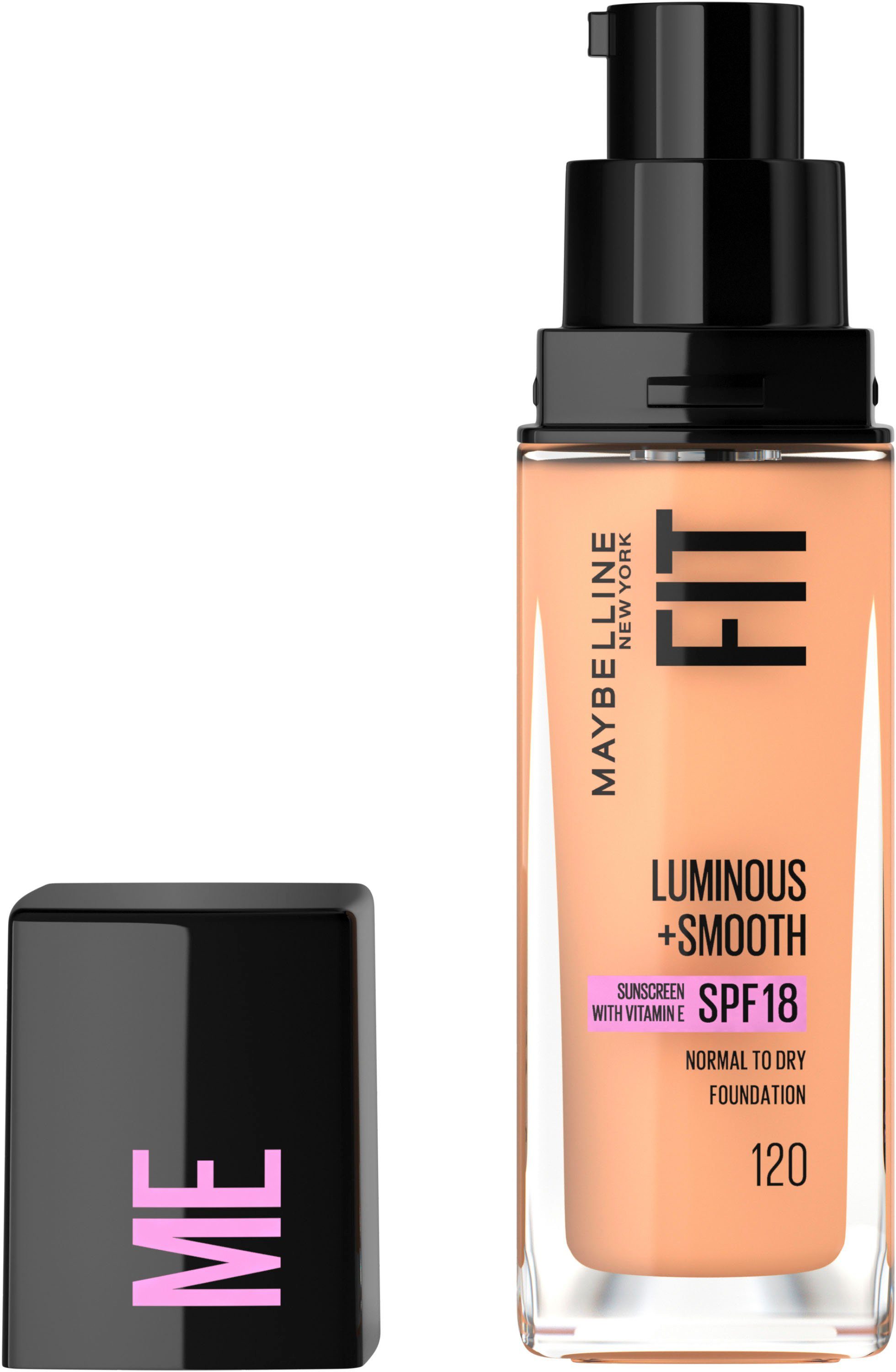 MAYBELLINE NEW YORK Foundation FIT ME! LIQUID MAKE-UP, leichter Glow-Effekt durch die lichtdurchlässige Gel-Textur