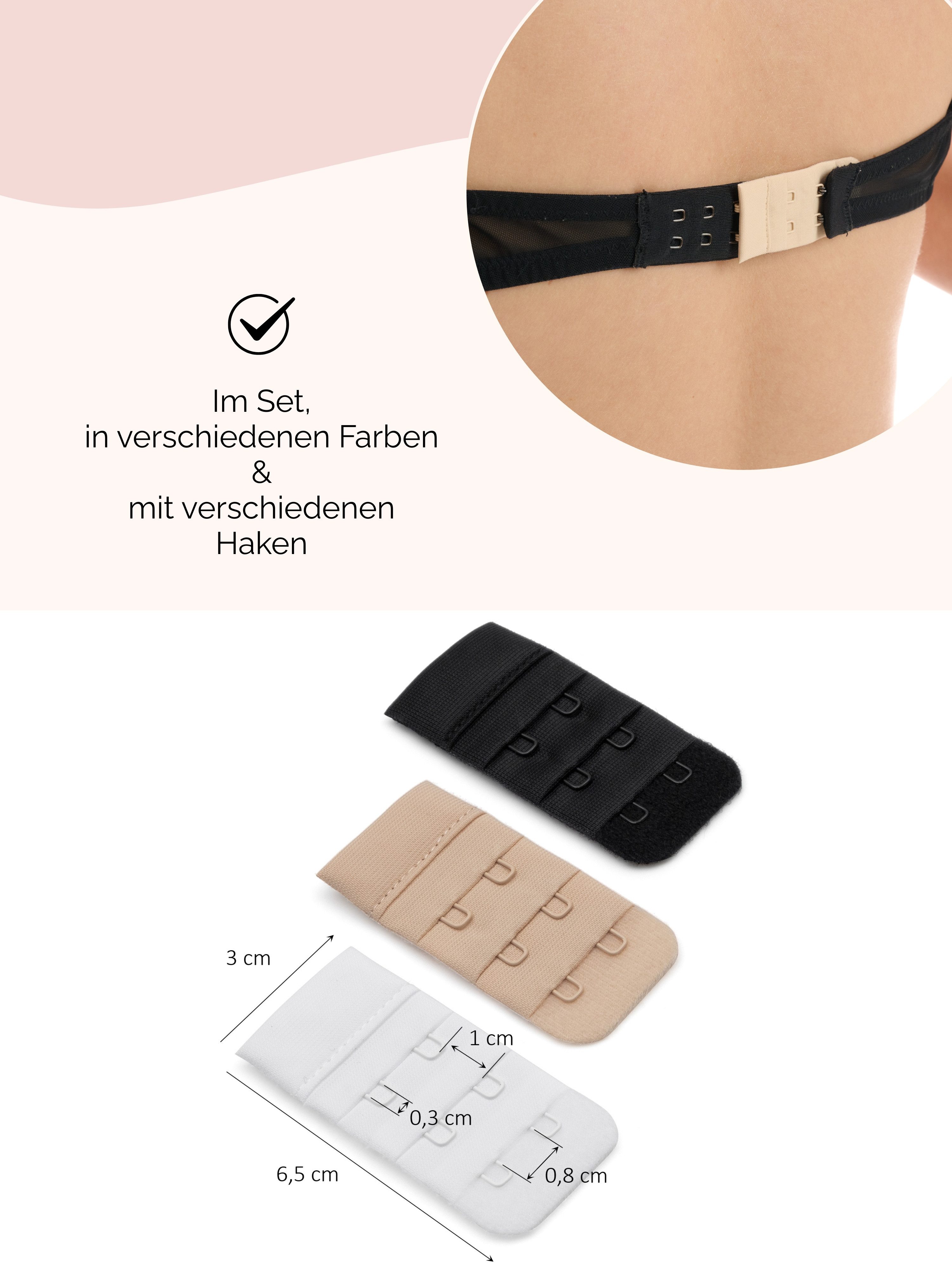 Herzmutter BH-Verlängerung 2er Haken - BH-Erweiterung - Mehrerpack