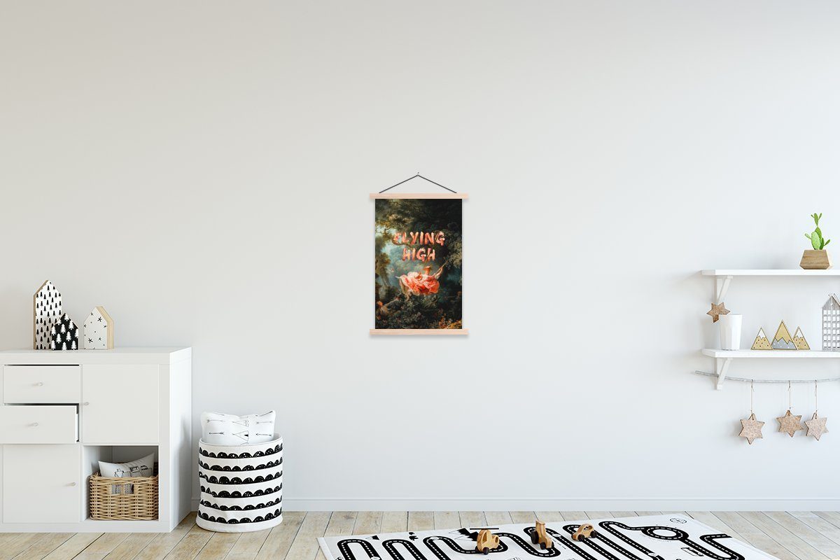 MuchoWow Poster Die Schaukel - Jean-Honoré Fragonard - Hochfliegen, (1 St), Posterleiste, Textilposter für Wohnzimmer, Bilderleiste, Magnetisch