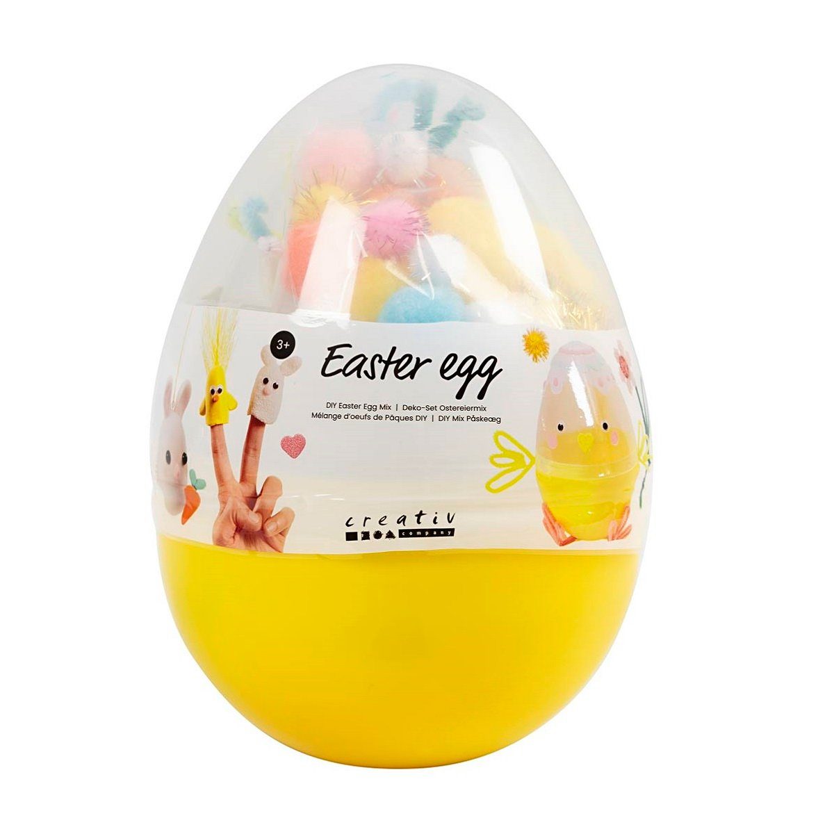 creativ company Kreativset Bastelmix Ostern - Großes Ei - für einzigartige Osterdekoration, mit vielen verschiedenen Materialien - Frühlingsdekoration