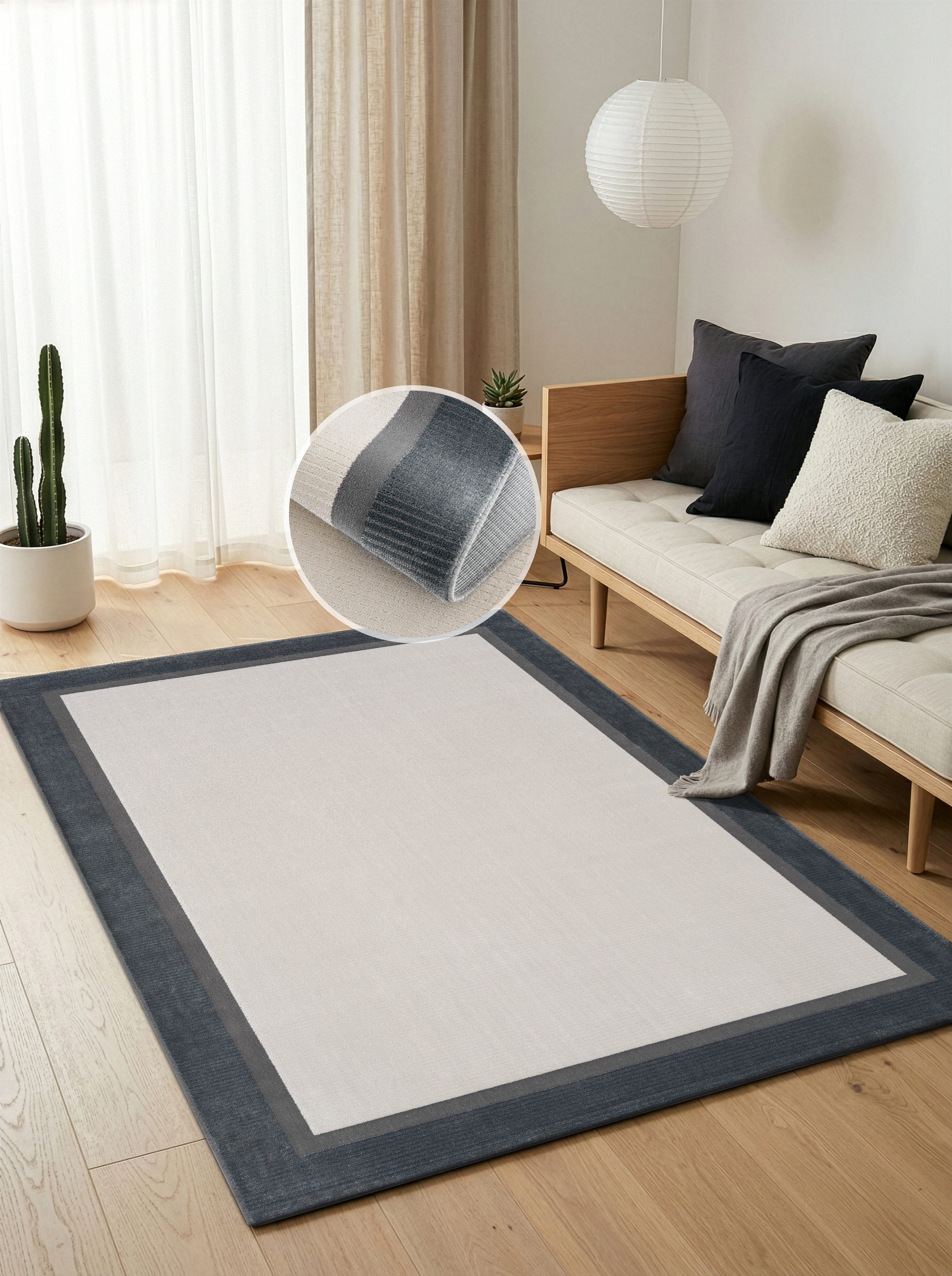 Calvin Klein home Teppich Dark Pulse, mit Rahmen, Designerteppich, rechteckig, Höhe: 6 mm, elegantes Design, Wohnzimmer, Schlafzimmer, Esszimmer