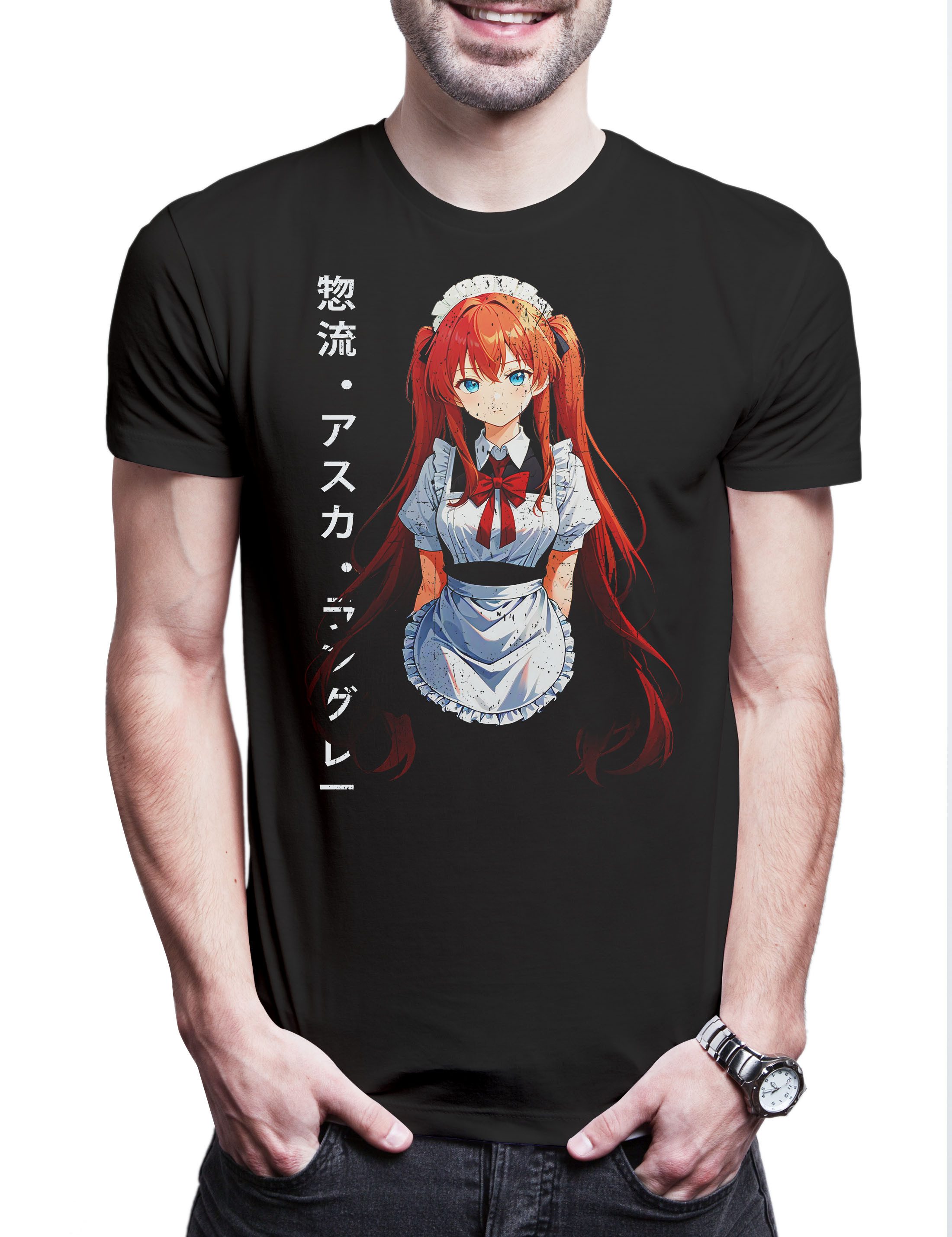 Print-Shirt Neon Schoolgirl Herren T-Shirt Nerv Genesis Asuka Neon Gendo