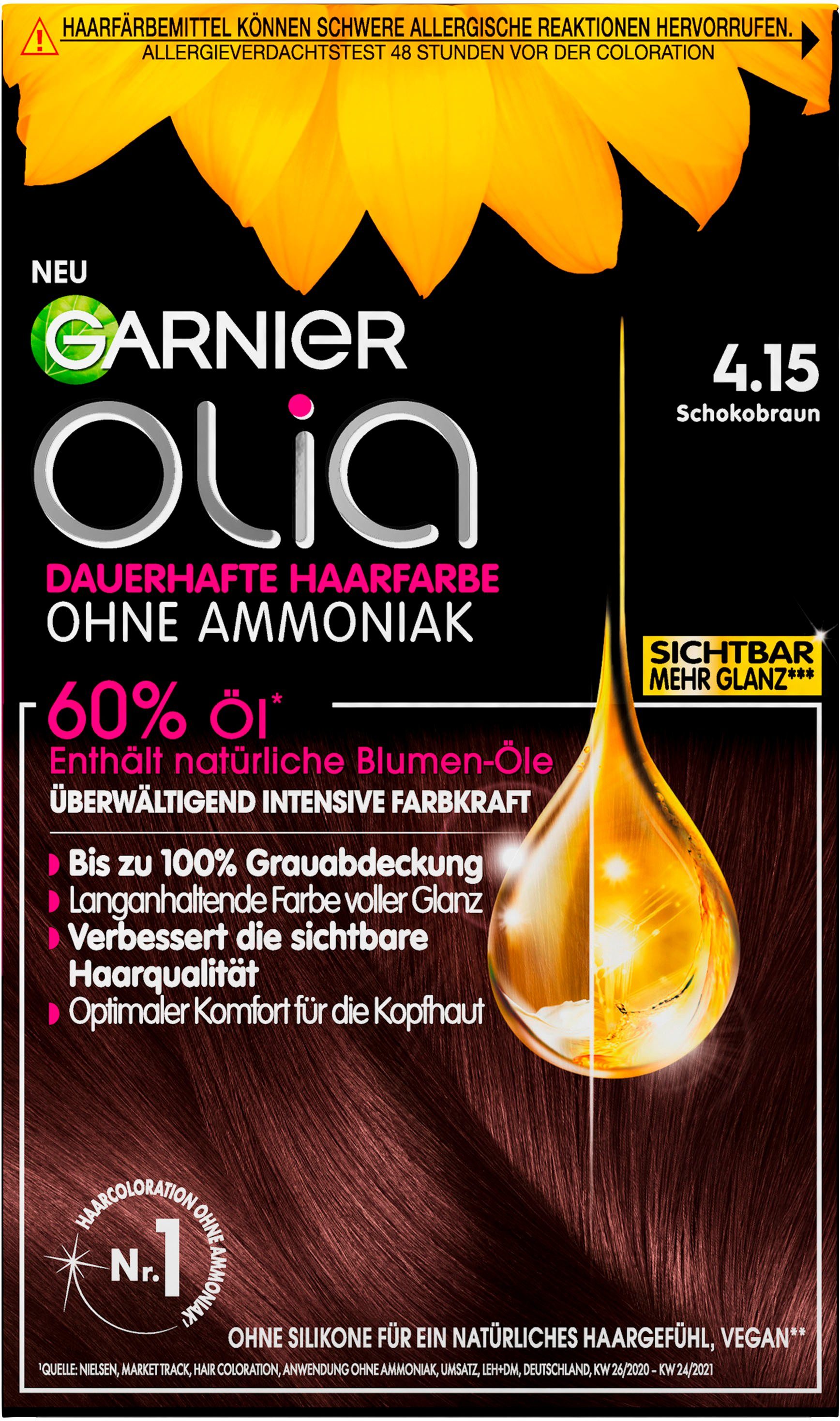 3-tlg., Olia Garnier Ölbasis dauerhafte GARNIER Set, Coloration Haarfarbe,