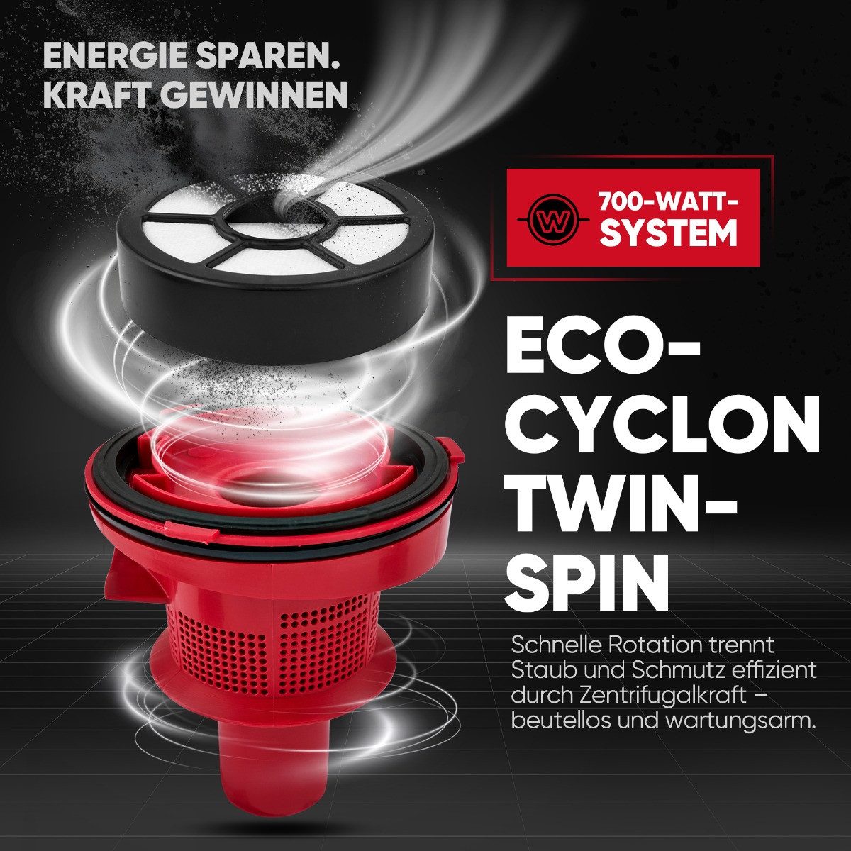 CLATRONIC Bodenstaubsauger BS 1308, Beutellos, 700W, inkl. Bürsten-/Fugendüse