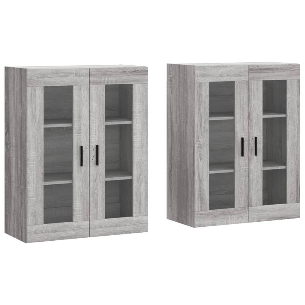 vidaXL Sideboard Wandschränke 2 Stk. Grau günstig online kaufen