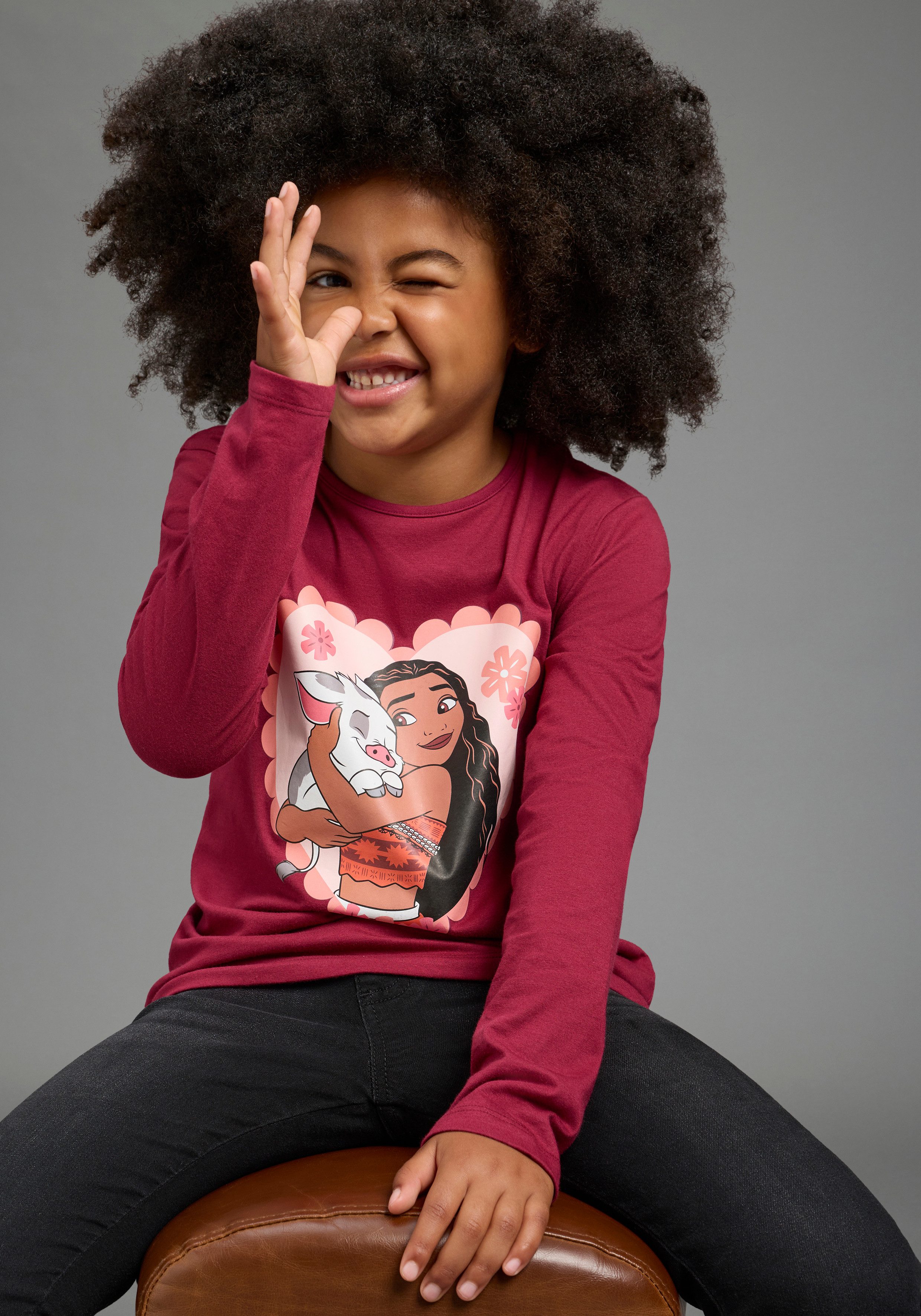 KIDSWORLD Langarmshirt VIANA Shirt, Disney Langarm, hüftlange Basic-Passform, bedruckte Optik