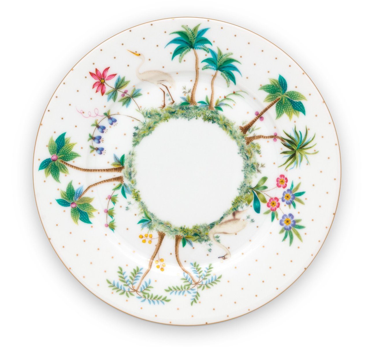 PiP Studio Frühstücksteller Jolie Dots Gold Teller 17 cm, Plate Jolie Dots Gold 17cm