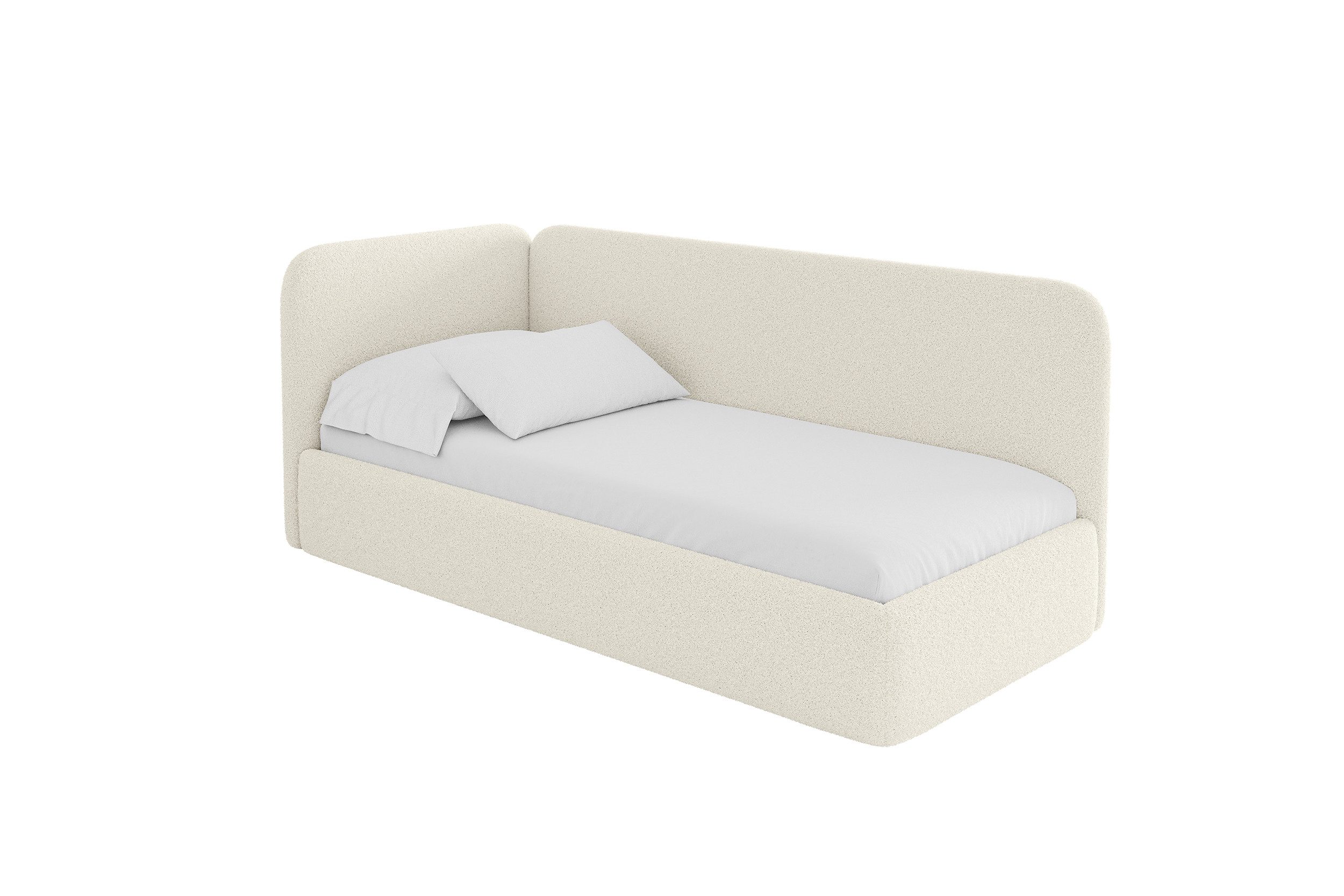 ALTDECOR Jugendbett ELSY (Jugendbett mit Bettkasten und Lattenrost, Polsterbett ohne Matratze), Einzelbett mit Stauraum, Bett mit Kopfteil