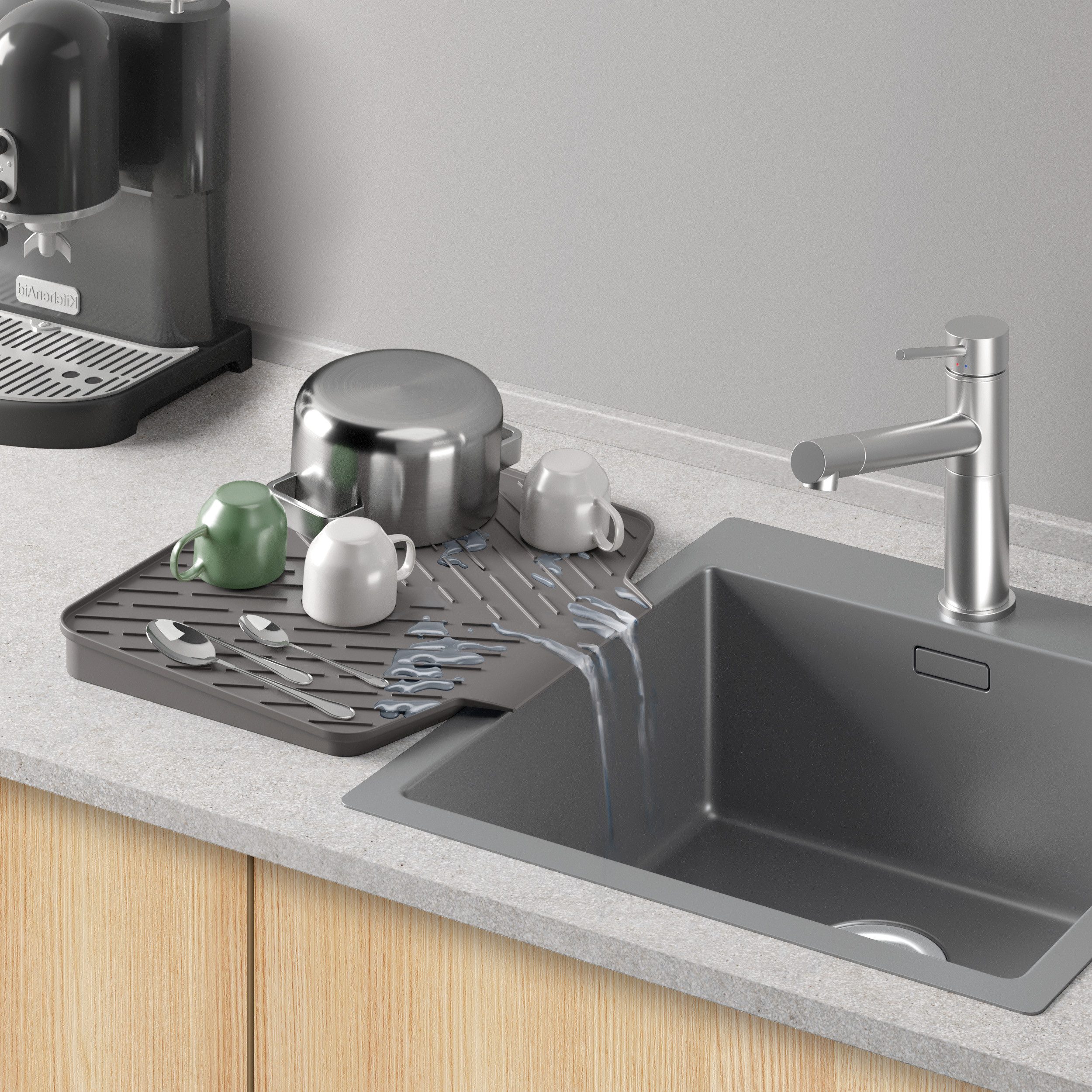 Metaltex Abtropfmatte Gravity-Duo, beidseitig verwendbare Abtropfmatte