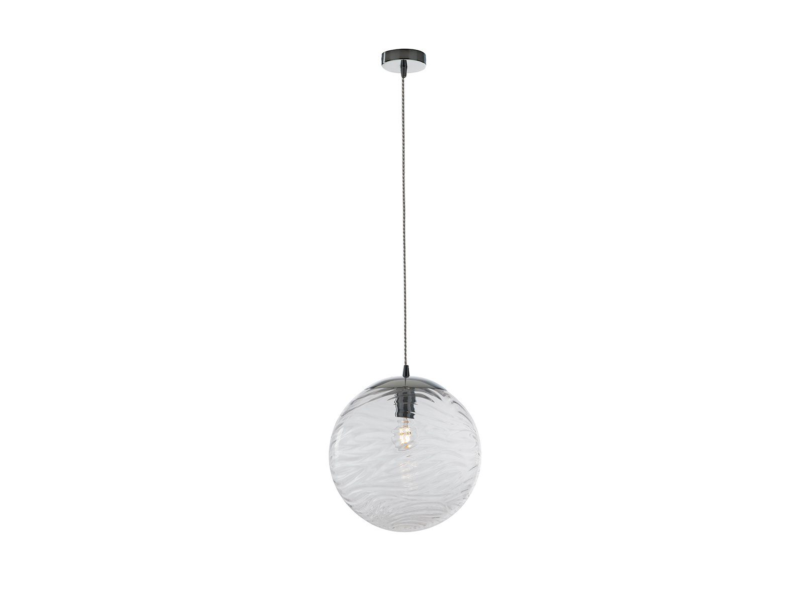 meineWunschleuchte wechselbar, LED für über-n & Esstisch Pendelleuchte, Warmweiß, Glas-kugel 33cm hängend, LED Dimmfunktion, Kücheninsel Designer Ø