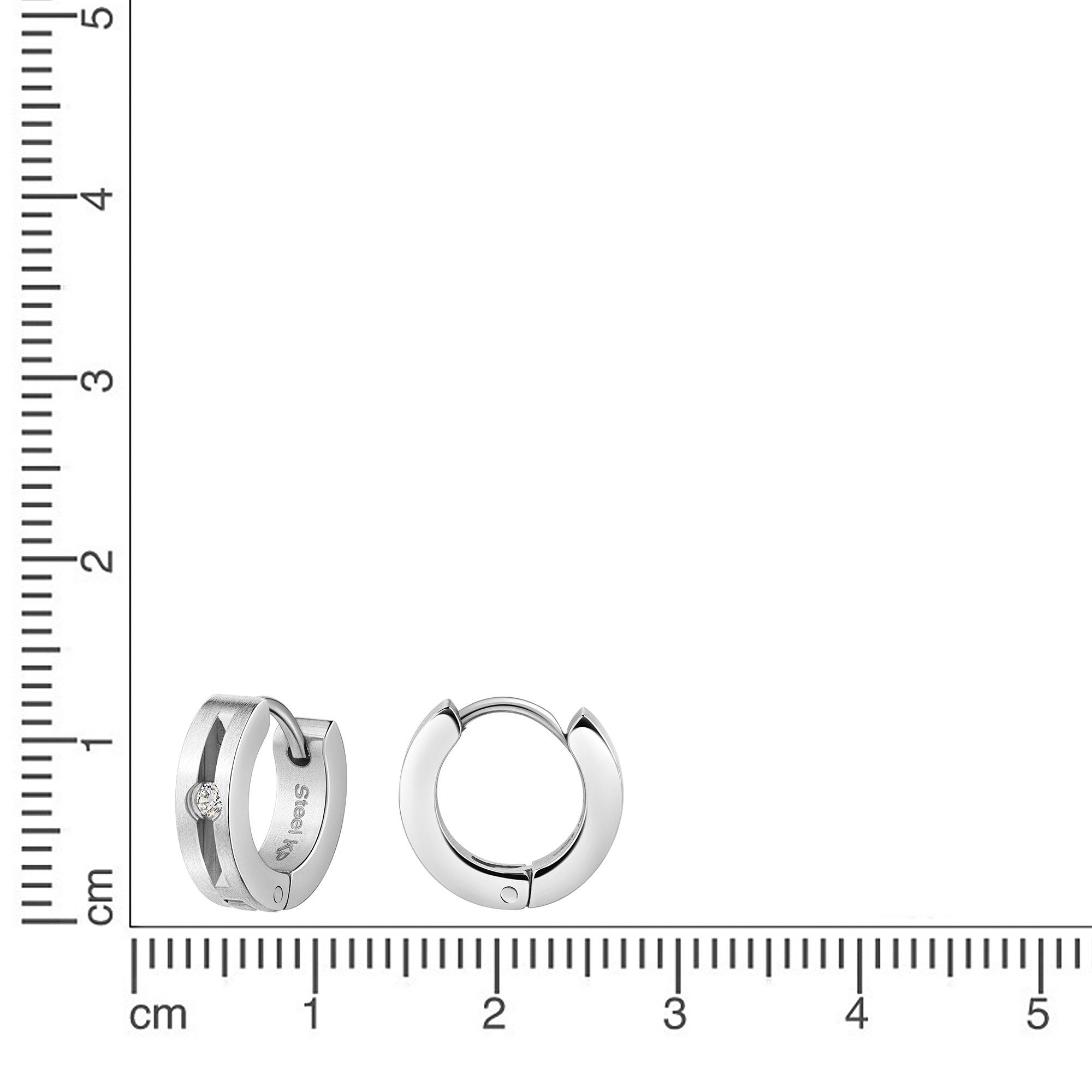 Zeeme Paar Creolen Edelstahl glanz Zirkonia günstig online kaufen