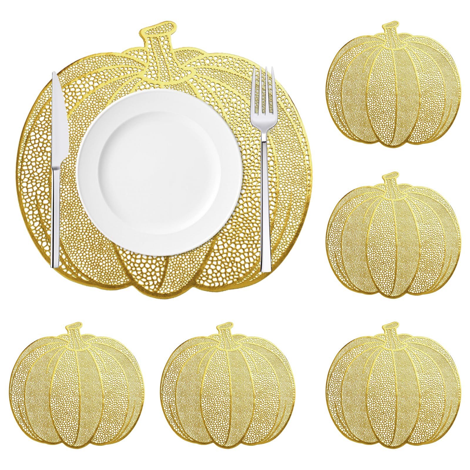 CLTYQ Platzset 6-teiliges Kürbis-Tischset, Tischsets mit günstig online kaufen
