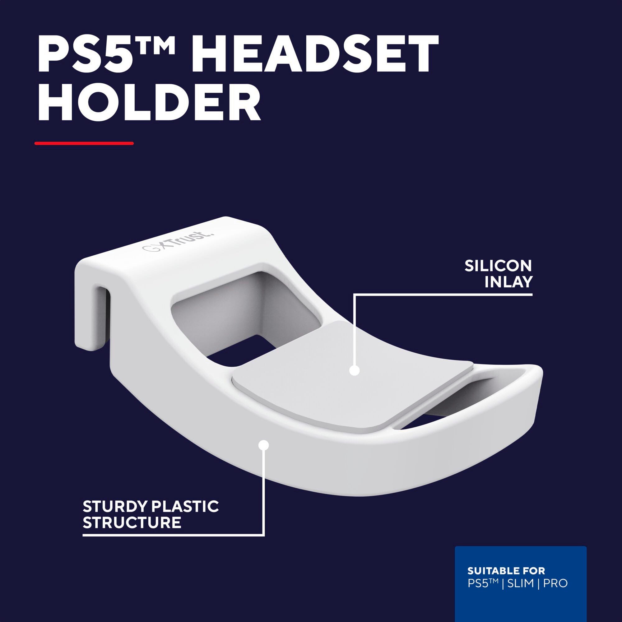 Trust GXT223 PS5 Headset Holder Adapter, Stabiler PS5 Headset Halter aus robustem Material