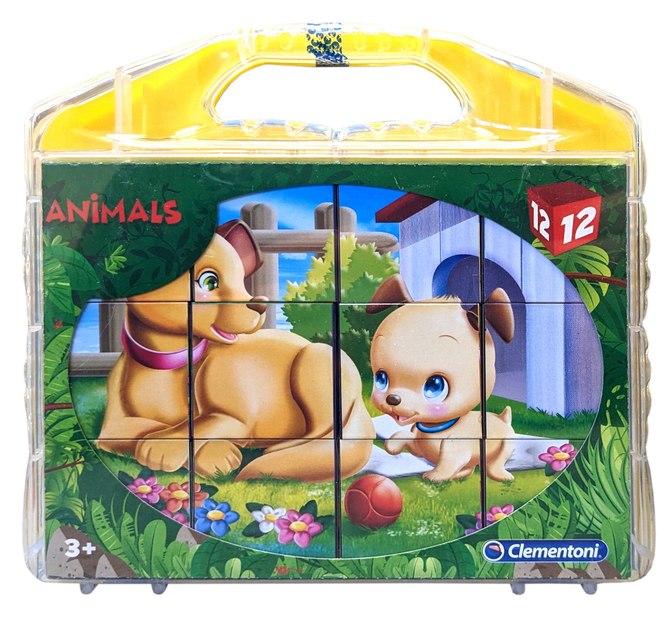 Puzzleteile Puzzle (12 im Teile), 12 Clementoni® Würfelpuzzle Koffer Animals