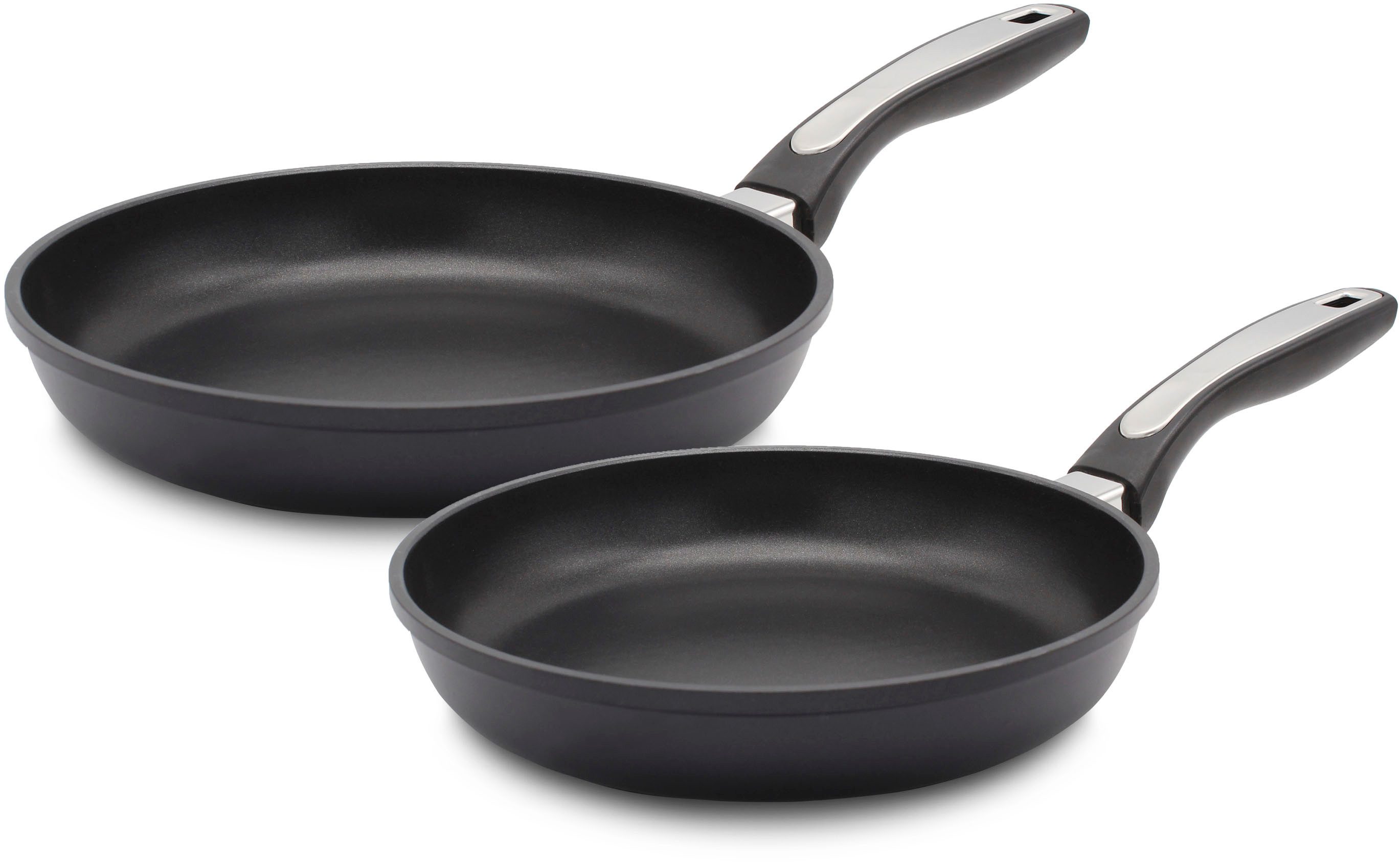 Krüger Pfannen-Set Delta, Aluminiumguss (Set, 2-tlg), Ø 24/28 cm, Induktion