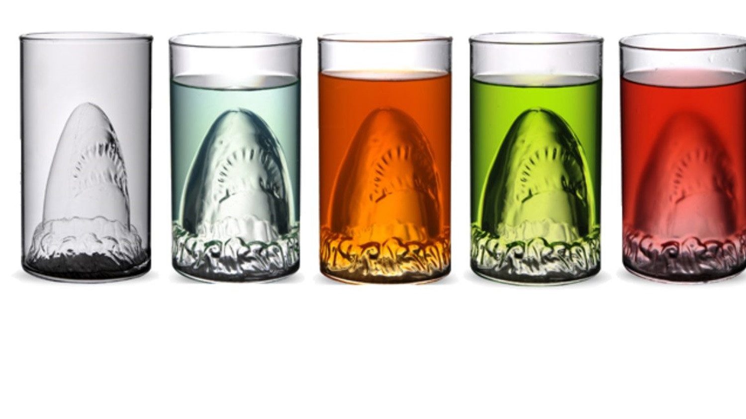 Luna24 simply great ideas... Gläser-Set Trinkglas, Scherzartikel, Gläser "Hai", 2er Set, Borosilikatglas