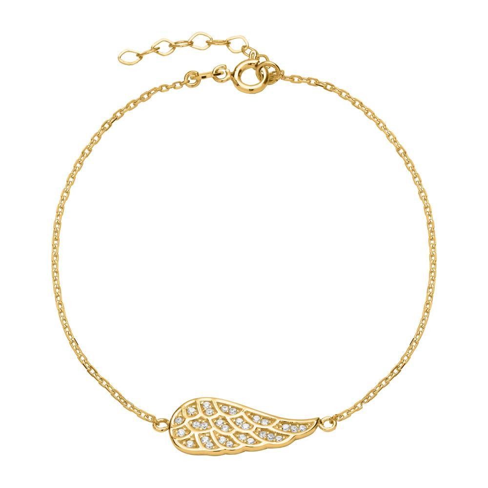Unique Goldarmband Flügel Armband aus 333 Gold mit Zirkonia GB0009