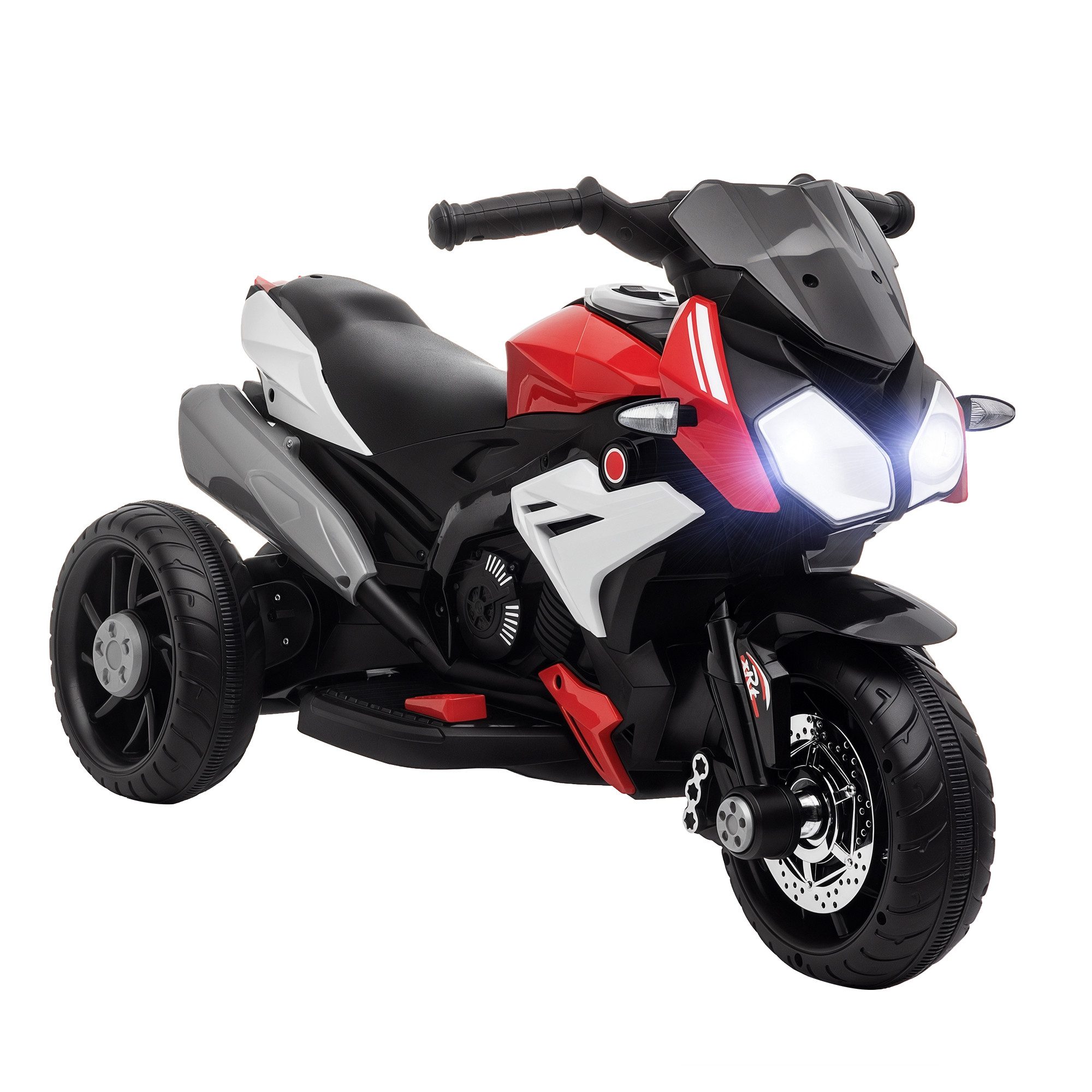 HOMCOM Elektro-Kindermotorrad Elektromotorrad mit Musik, Kindermotorrad Rot+Schwarz, Belastbarkeit 25 kg, (1-tlg), für Kinder 3-5 Jahre